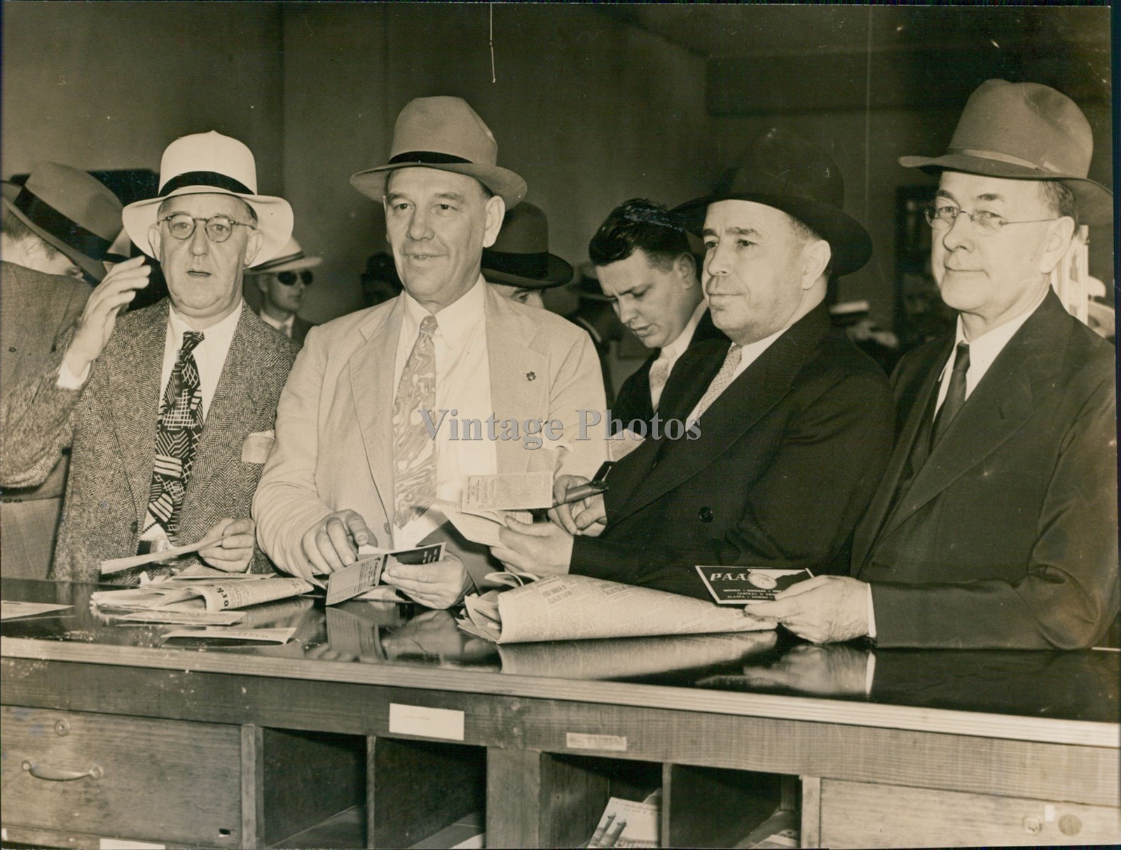 1939 Dennis Chavez Stephen Early Carl Mapes Ernest Lundeen Ny Port Wa Photo 6x8