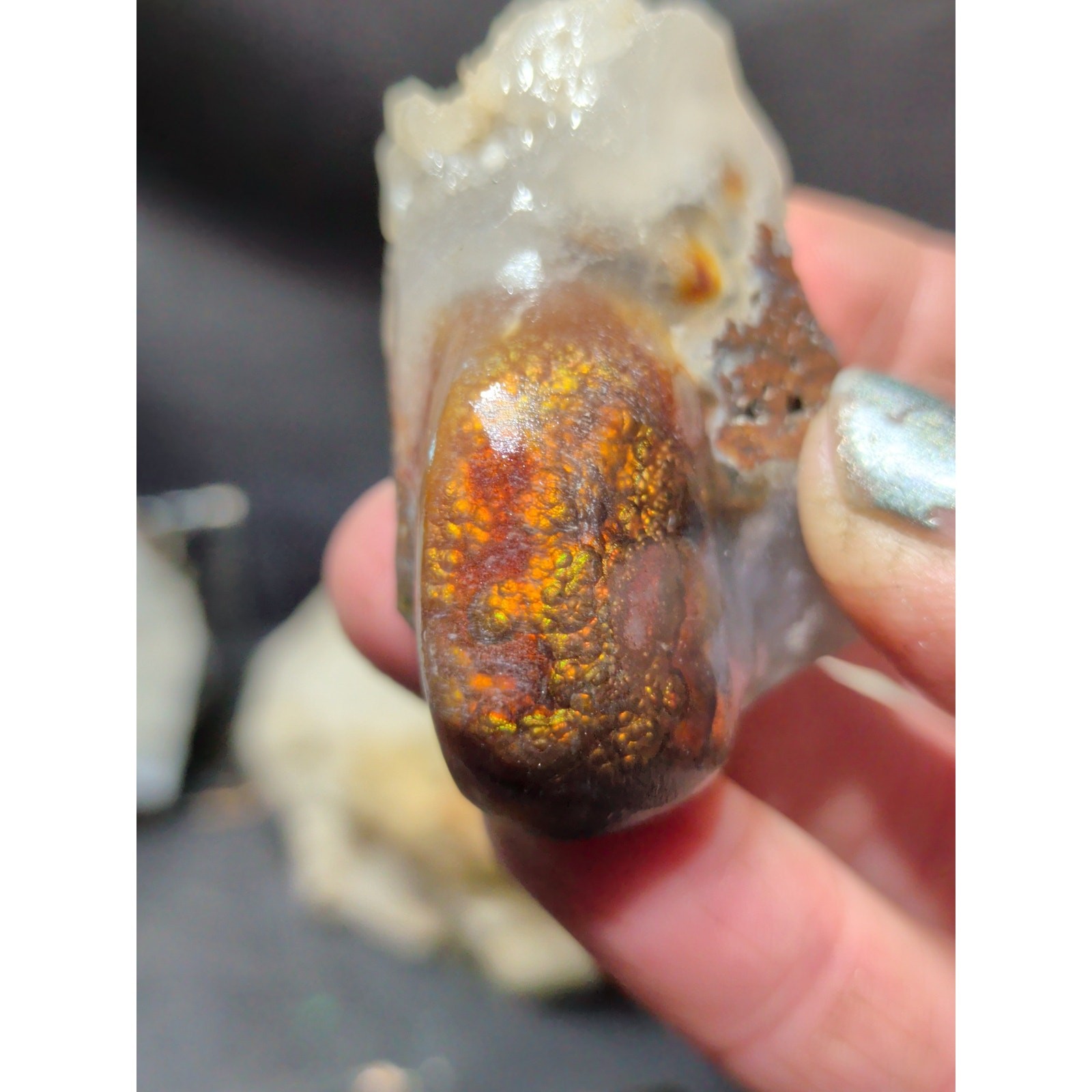 Fire Agate Semi Polished Specimen (38 Grams)