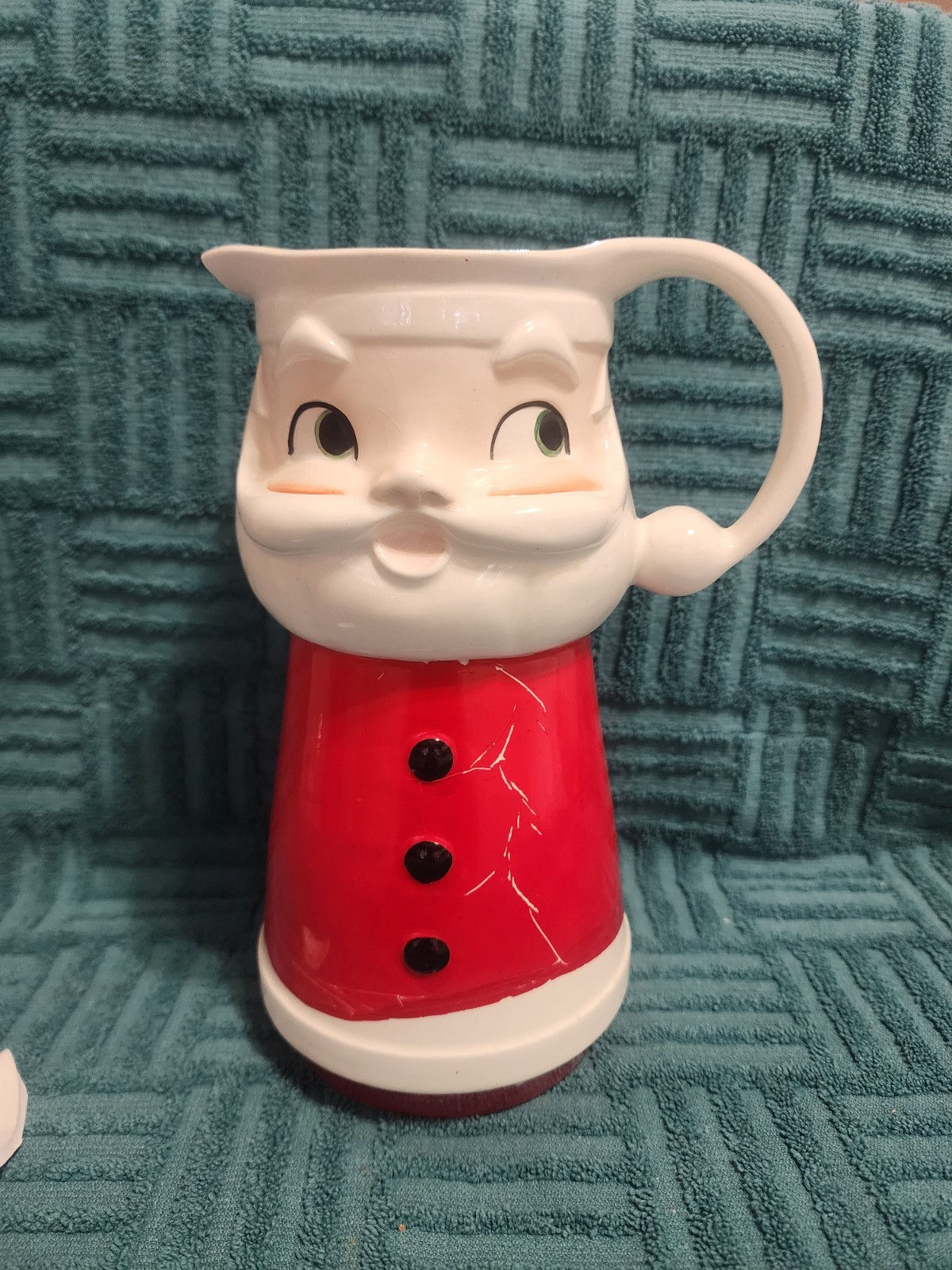 Vintage Stylehouse Japan Santa Pitcher Holt Howard Style RARE