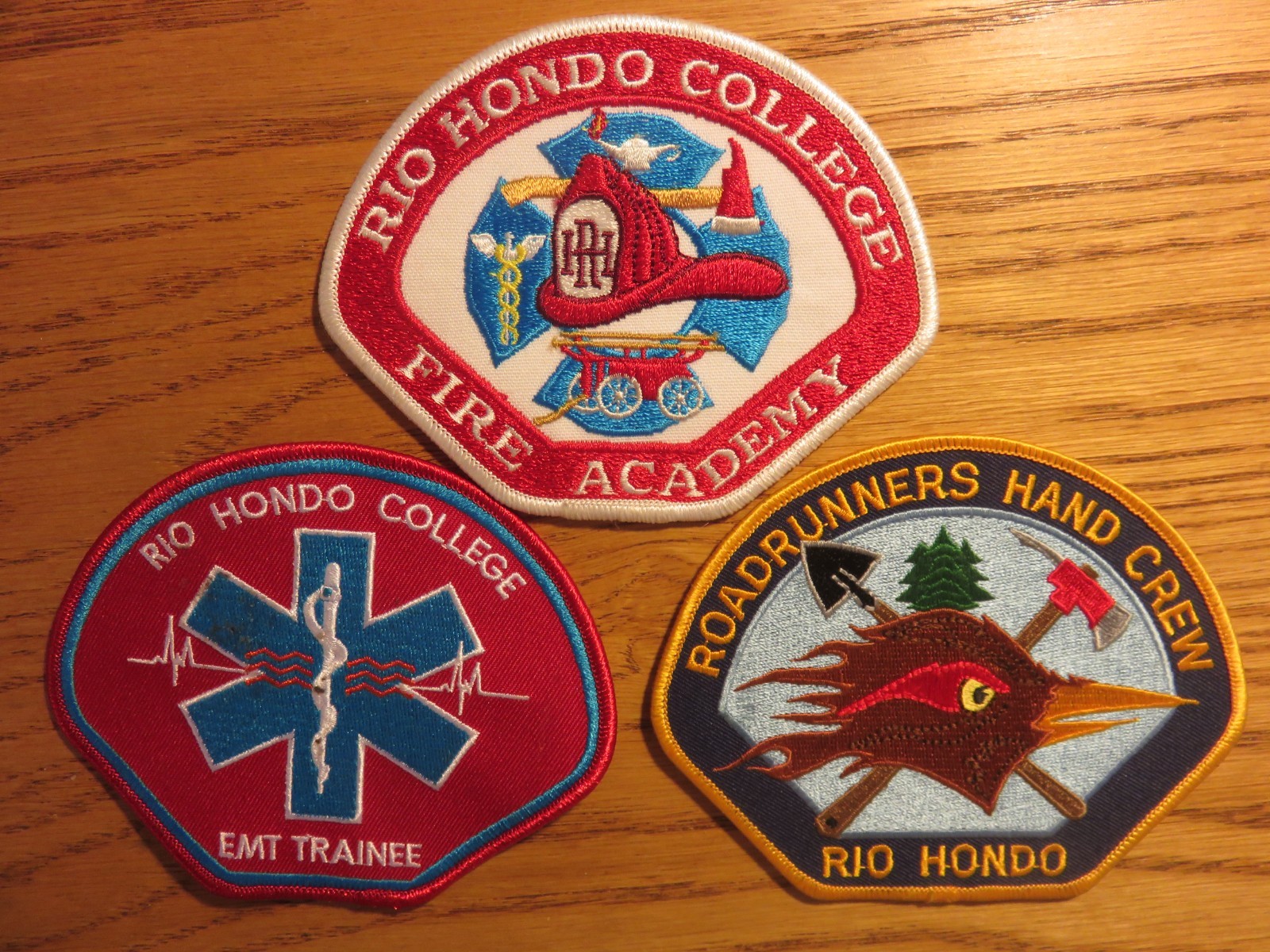 3 diff Rio Hondo Fire Academy uniform shoulder patches, new cond., CA, Calif 3 diff Rio Hondo Fire Academy uniform shoulder patches, new cond., CA, Calif