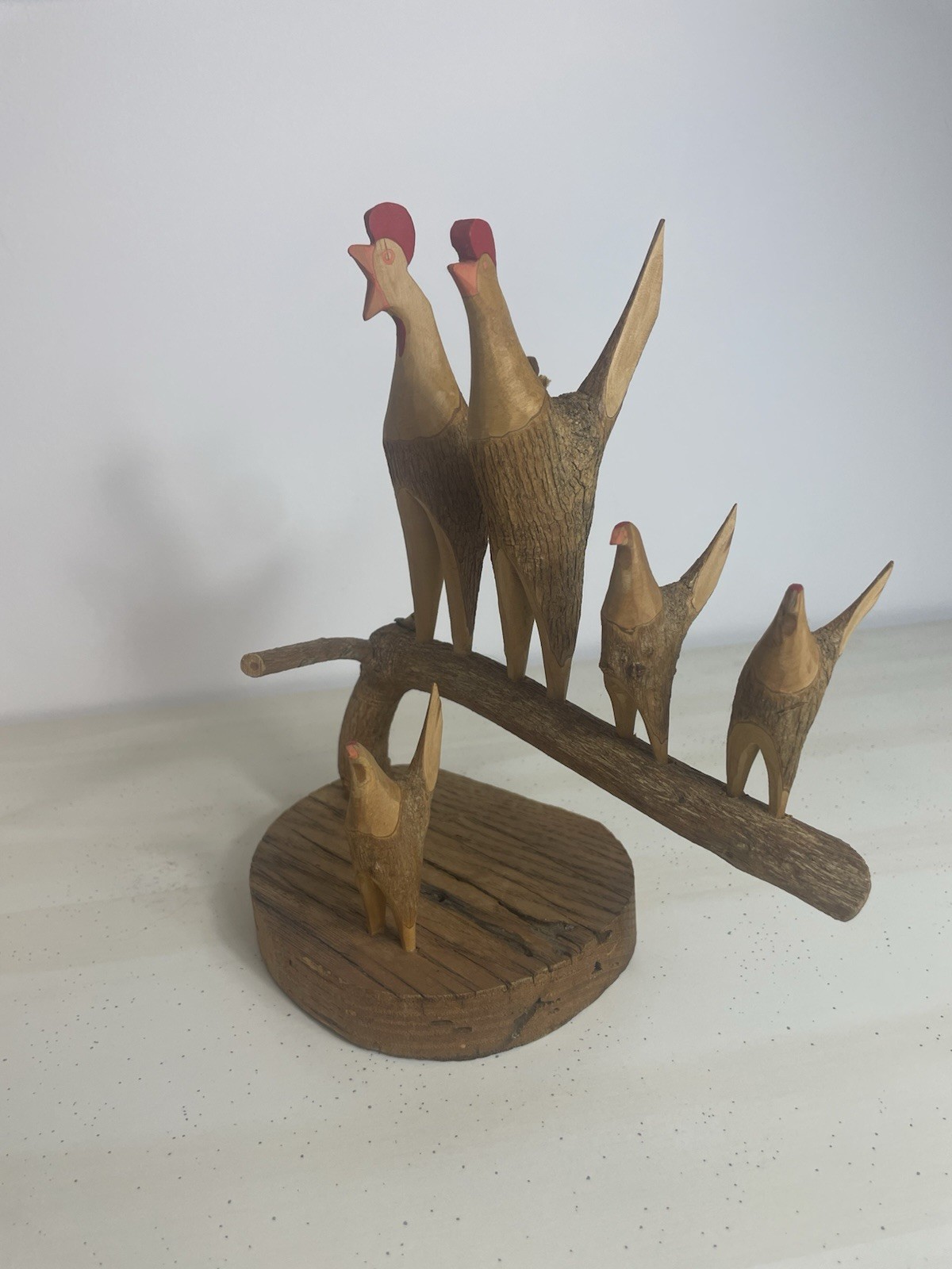 Vntg Chickens And Rooster Miniature Wood Carving By Roger Wilson Signed Handmade Vntg Chickens And Rooster Miniature Wood Carving By Roger Wilson Signed Handmade