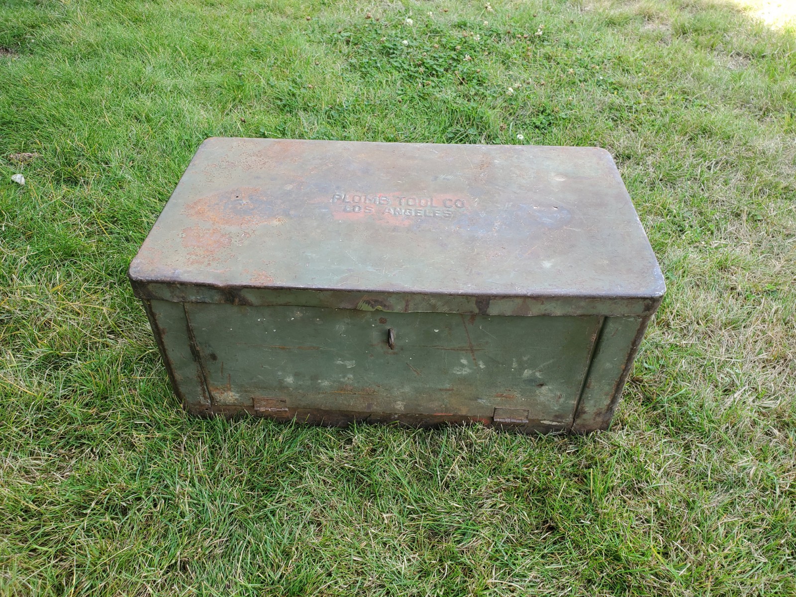 Rare Vintage Plomb Co Tool Box Los Angeles CA Toolbox Plvmb Plumb 20.25x11.5x9 Rare Vintage Plomb Co Tool Box Los Angeles CA Toolbox Plvmb Plumb 20.25x11.5x9