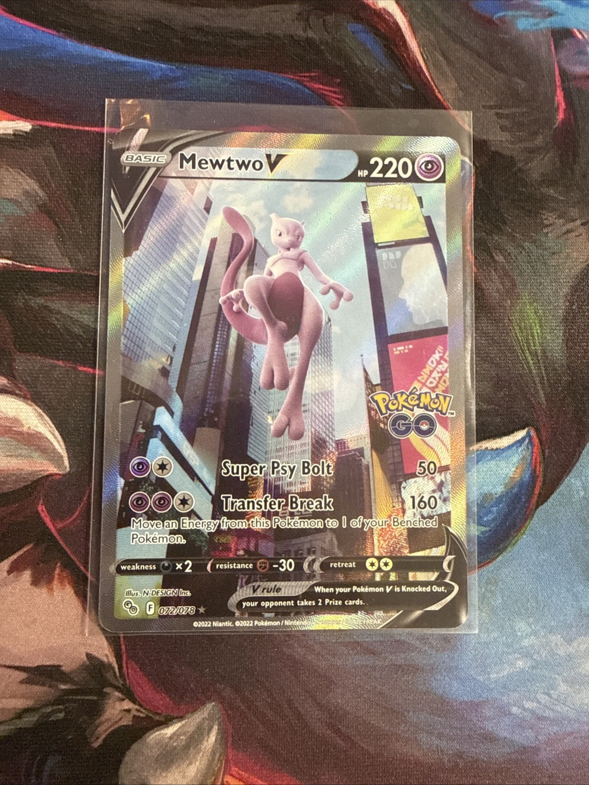 Pokémon TCG Mewtwo V 072/078 Pokémon GO Alt Full Art Holo Ultra Rare Pokémon TCG Mewtwo V 072/078 Pokémon GO Alt Full Art Holo Ultra Rare