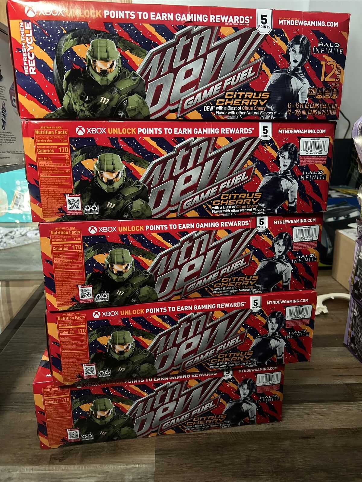 Mountain Dew Citrus Cherry Game Fuel - Limited 12 Cans Case Halo Infinite - NEW