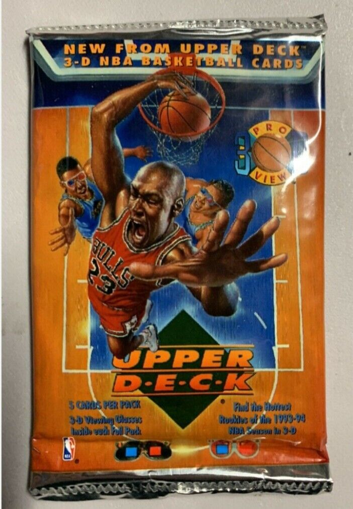 1993-94 Upper Deck PRO VIEW NBA Basketball 3-D Jordan RC Webber Hardaway Pack