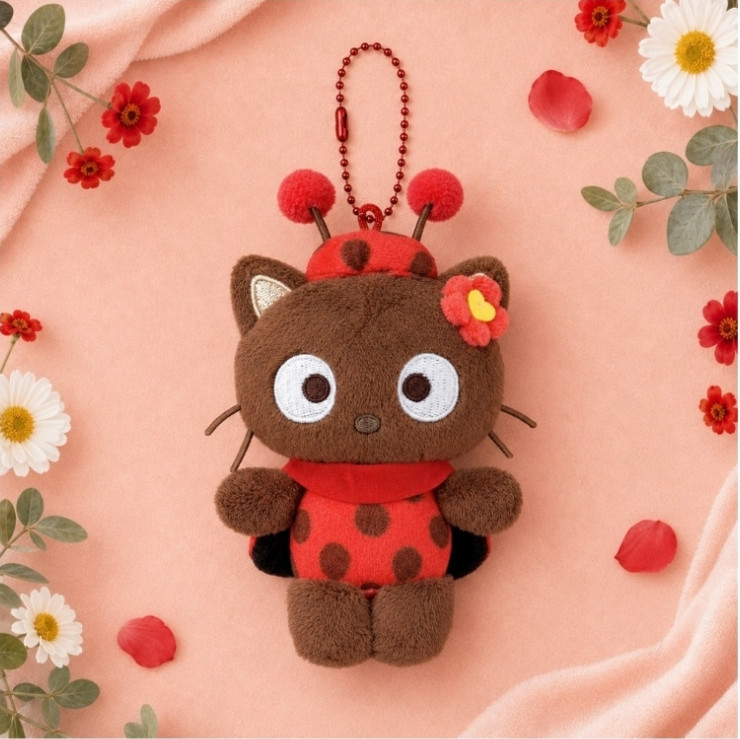 Sanrio Characters Plush Doll Ladybug costume Chococat 8cm Key ring Bag charm Sanrio Characters Plush Doll Ladybug costume Chococat 8cm Key ring Bag charm