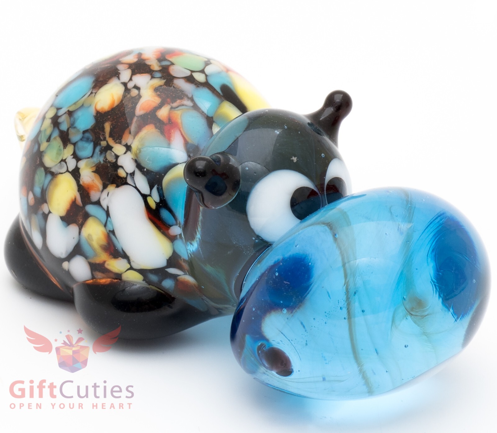 Glass Hippo Hippopotamus figurine Glass Hippo Hippopotamus figurine