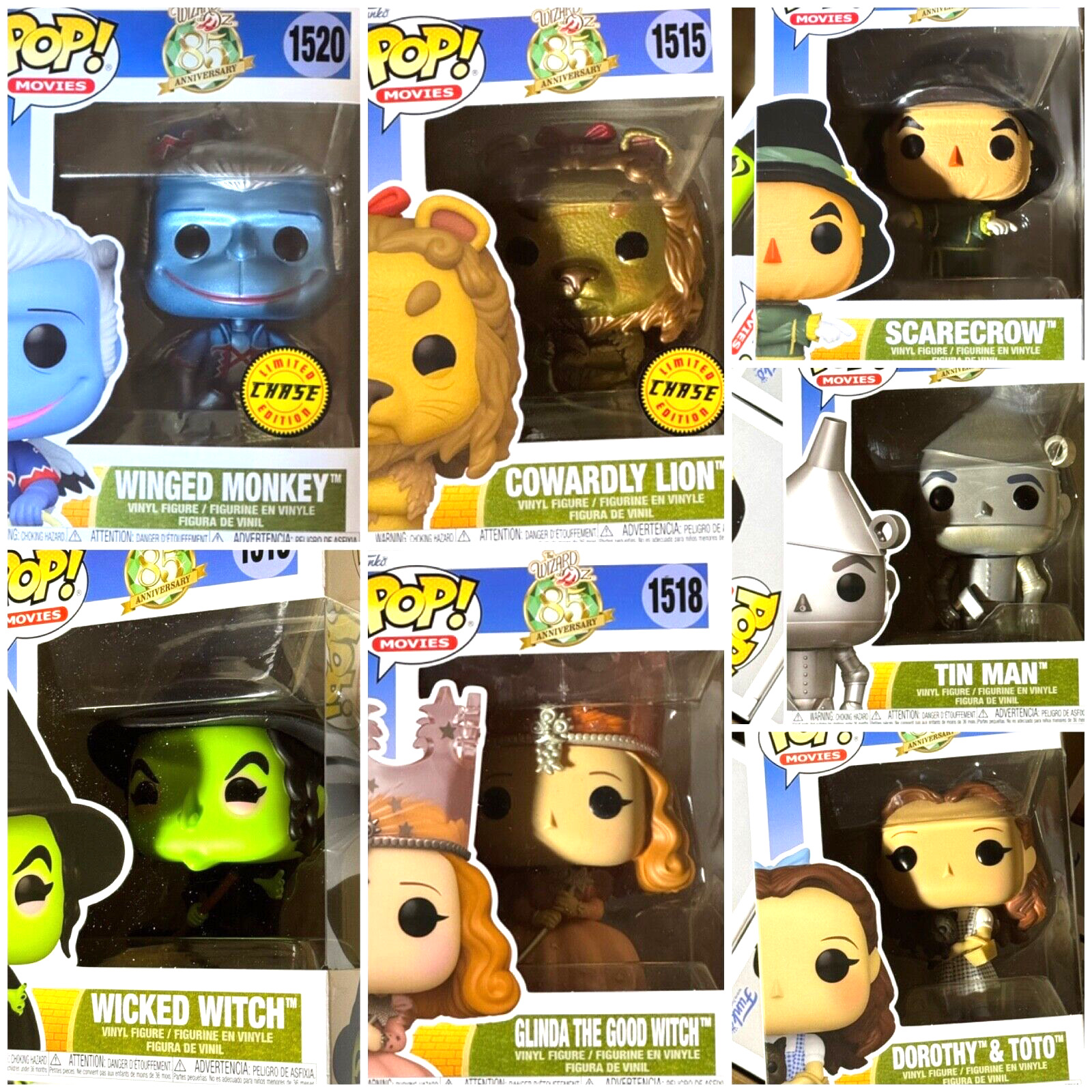 FUNKO • Wizard of Oz 85th Anniv • Set of (7) w/Chase + Excl • w/Pro • Ships Free