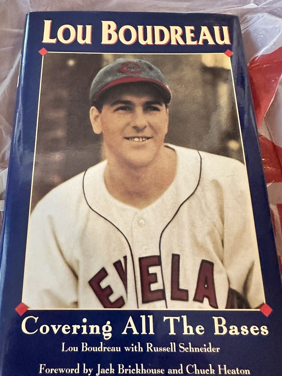 Lou Boudreau Autographed Copy Covering All The Bases