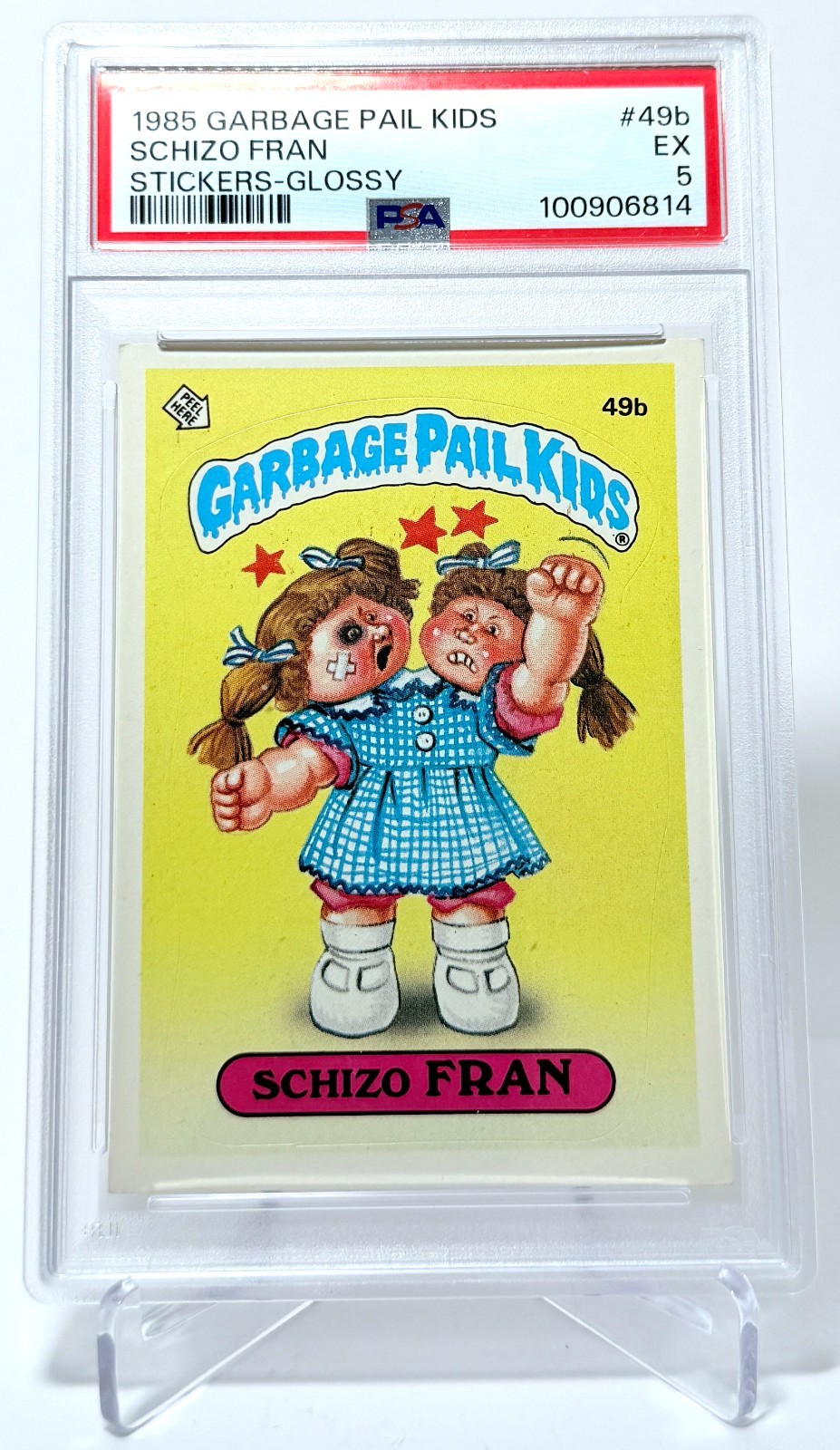 1985 Topps Garbage Pail Kids Series 2 - #49b Schizo Fran - PSA 5 EX 1985 Topps Garbage Pail Kids Series 2 - #49b Schizo Fran - PSA 5 EX