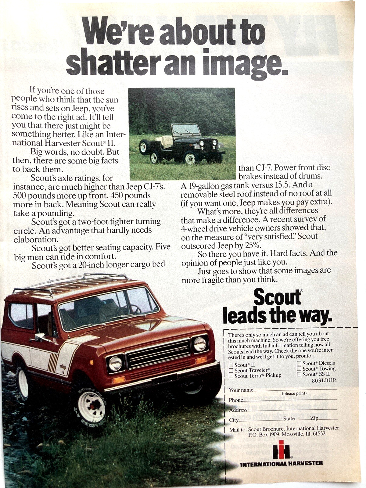1978 International Harvester Scout Print Ad Shatter Image 1978 International Harvester Scout Print Ad Shatter Image