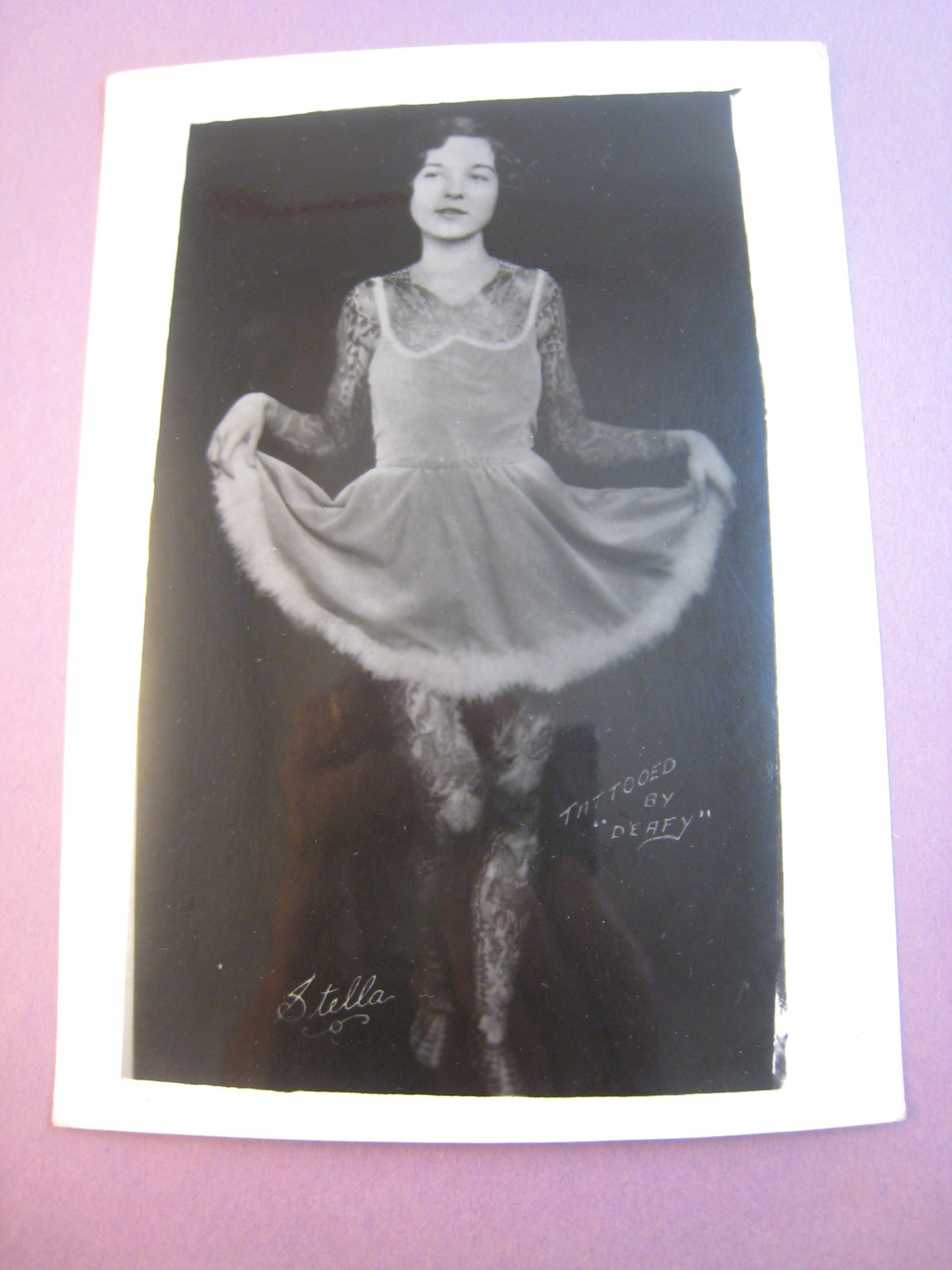 Scarce, early, Vintage B&W Photo ... STELLA, TATTOOED LADY ... KOBEL # T-553 Scarce, early, Vintage B&W Photo ... STELLA, TATTOOED LADY ... KOBEL # T-553