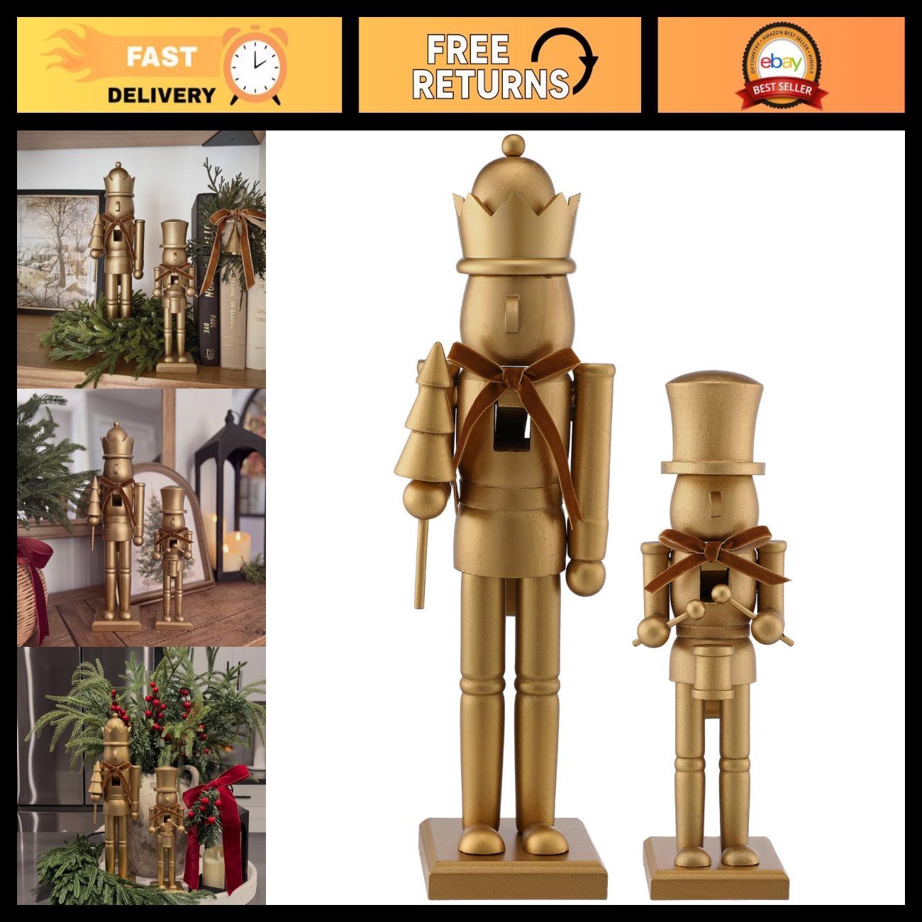 Set of 2 Christmas Nutcracker Figures - 10\