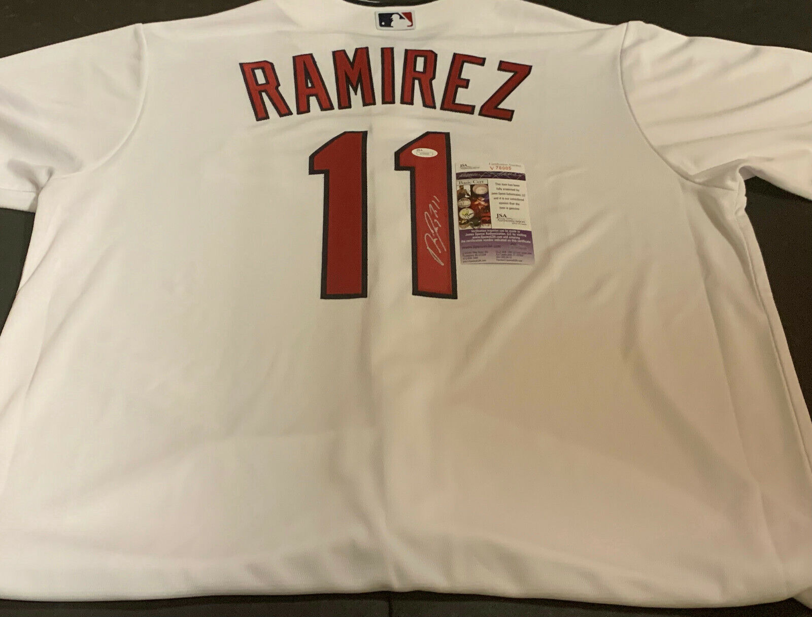 Jose Ramirez Cleveland Indians Autographed Signed Jersey JSA WITNESS COA White
