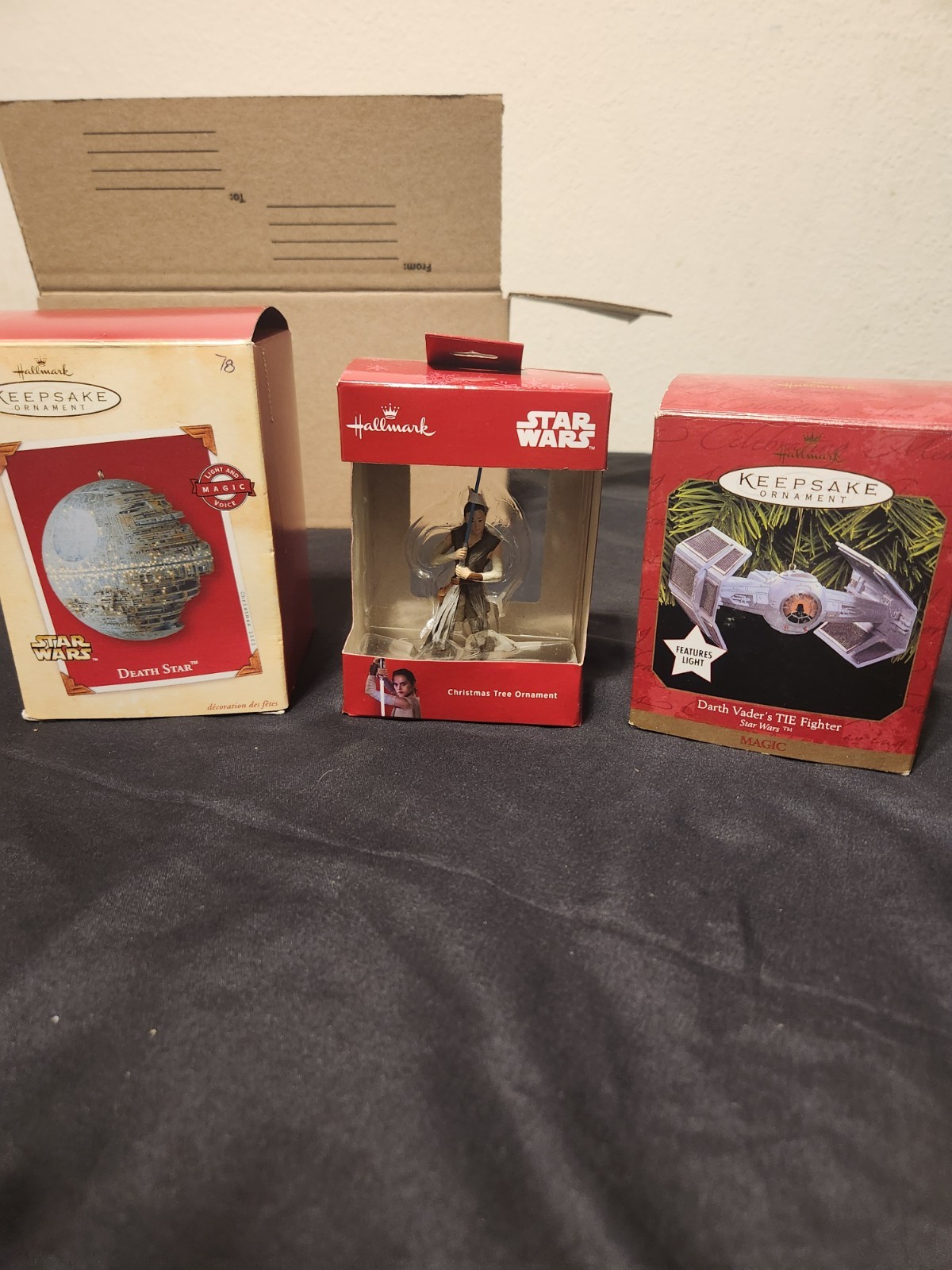 Hallmark Keepsake Collector Series Star Wars Set Of 3 Han Obi-Wan and Death Star Hallmark Keepsake Collector Series Star Wars Set Of 3 Han Obi-Wan and Death Star