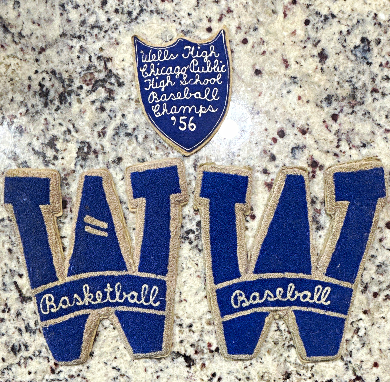 Wells High Chicago Public High School 1956 Baseball Basketball Varsity Letters Wells High Chicago Public High School 1956 Baseball Basketball Varsity Letters