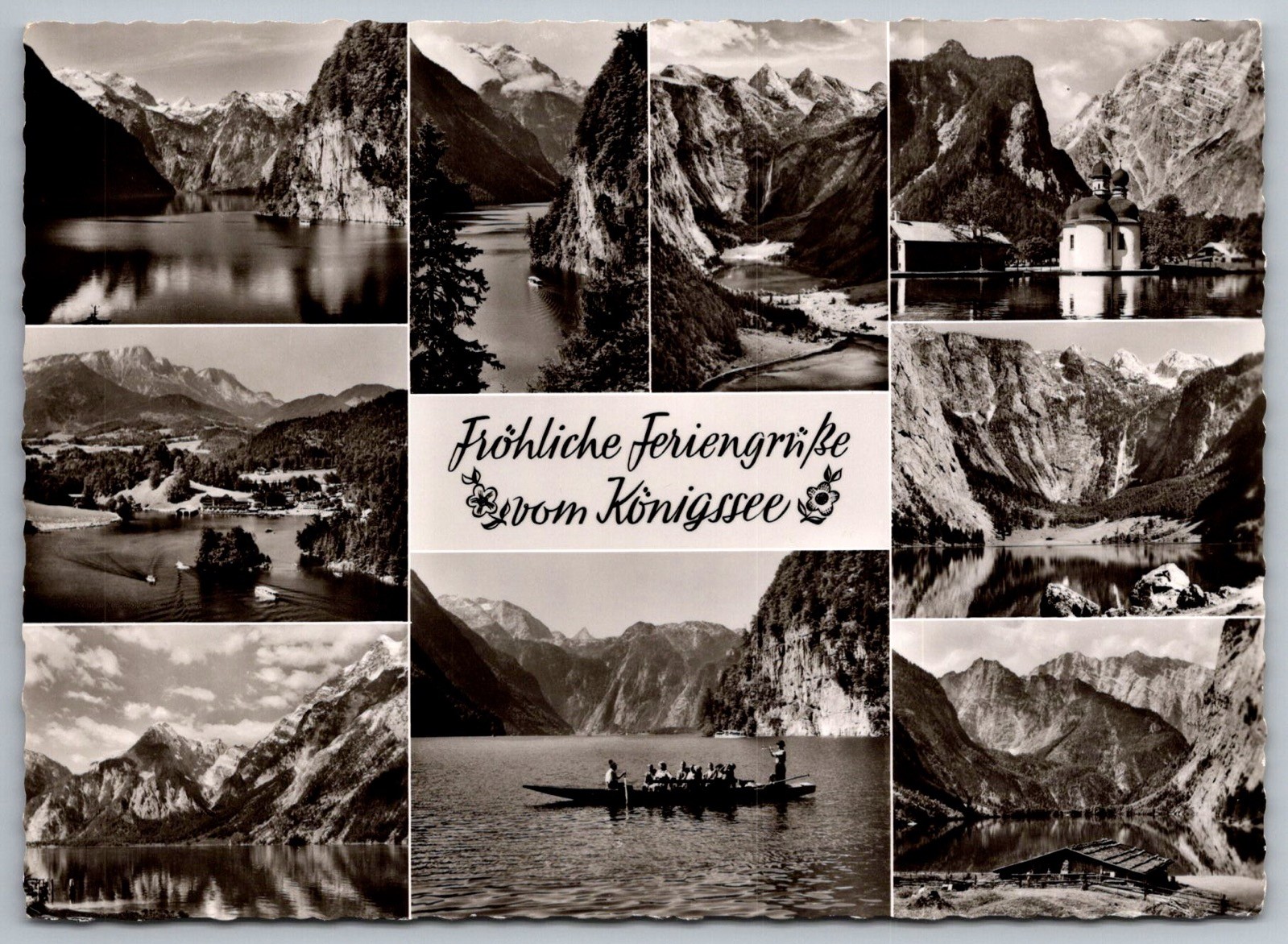 Königssee Lake Germany Scenic Views Mountains 1960s Black White RPPC Königssee Lake Germany Scenic Views Mountains 1960s Black White RPPC