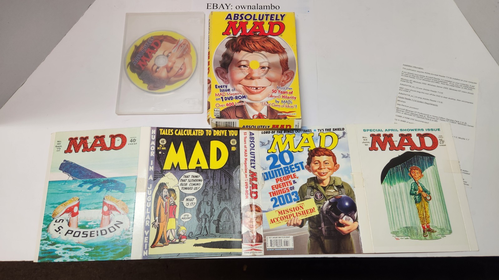 ABSOLUTELY MAD, DVD-ROM RARE collection every Mad magazine 1952 - 2005 ABSOLUTELY MAD, DVD-ROM RARE collection every Mad magazine 1952 - 2005