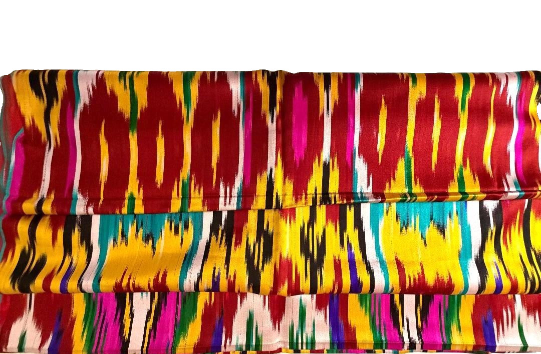 AUTHENTIC UZBEK KHAN ATLAS SILK BLEND FABRIC- TRADITIONAL FABRIC OF CENTRAL ASIA AUTHENTIC UZBEK KHAN ATLAS SILK BLEND FABRIC- TRADITIONAL FABRIC OF CENTRAL ASIA