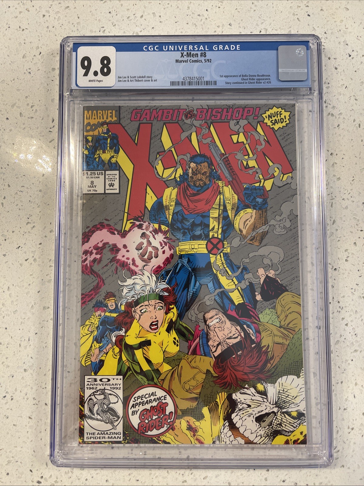 X-Men #8 Marvel 1992 Gambit vs Bishop cover Jim Lee art & cover 9.8 NM/MT X-Men #8 Marvel 1992 Gambit vs Bishop cover Jim Lee art & cover 9.8 NM/MT