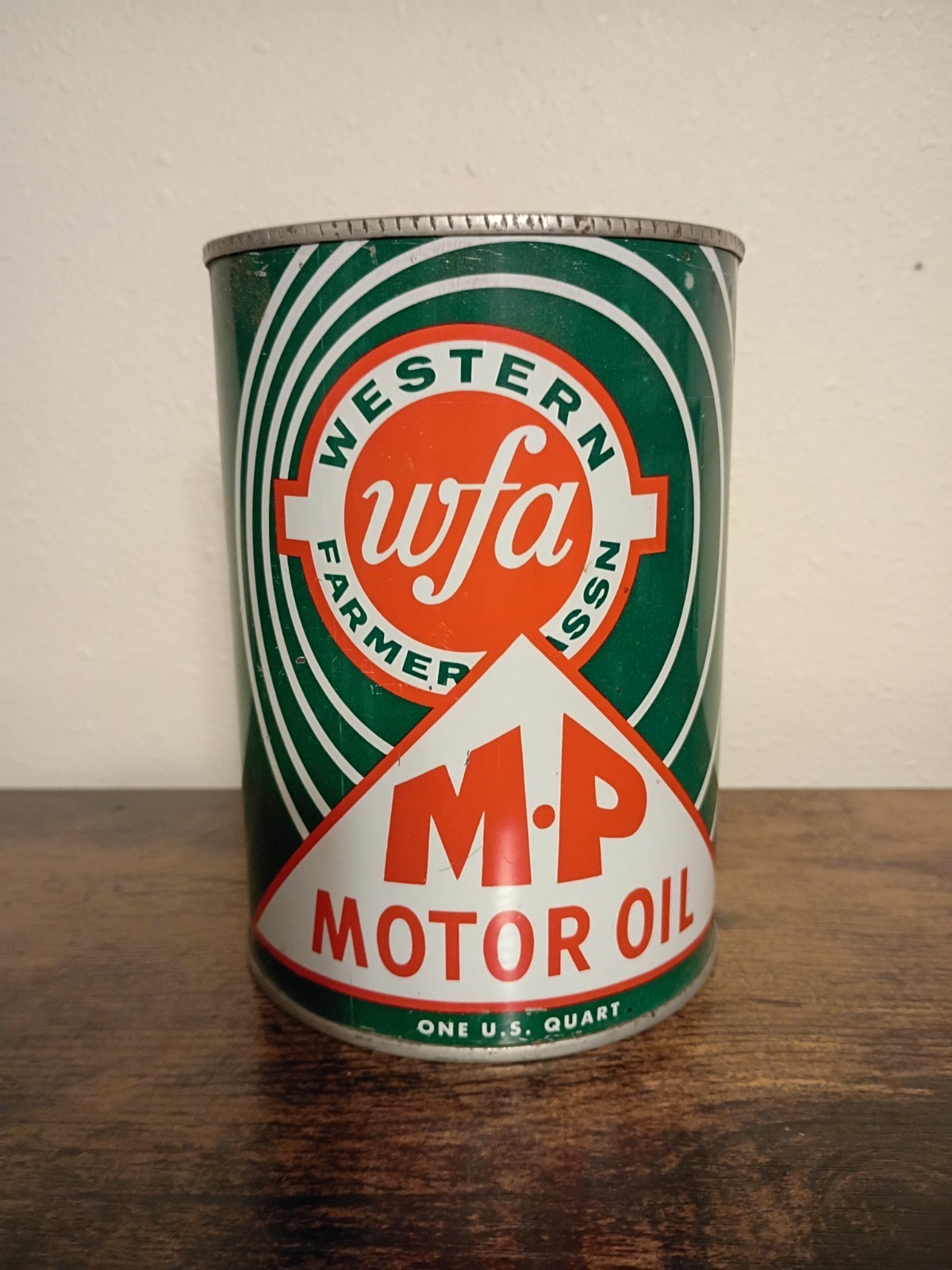 Western Farmer Association Motor Oil Can Rare Vintage Western Farmer Association Motor Oil Can Rare Vintage