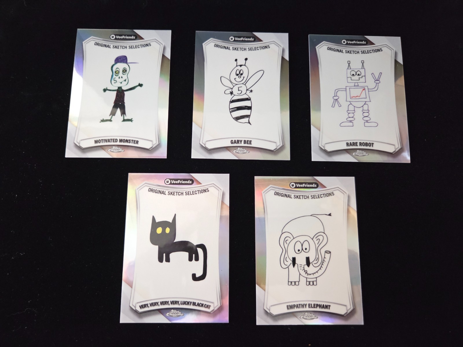 2026 Topps Chrome VeeFriends: ORIGINAL SKETCH SELECTIONS OSS-1 - 5 Full Set 2026 Topps Chrome VeeFriends: ORIGINAL SKETCH SELECTIONS OSS-1 - 5 Full Set