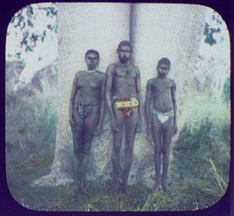 Kings Sound Australia 1895 Aboriginal Man Woman Boy by Tree Loincloths