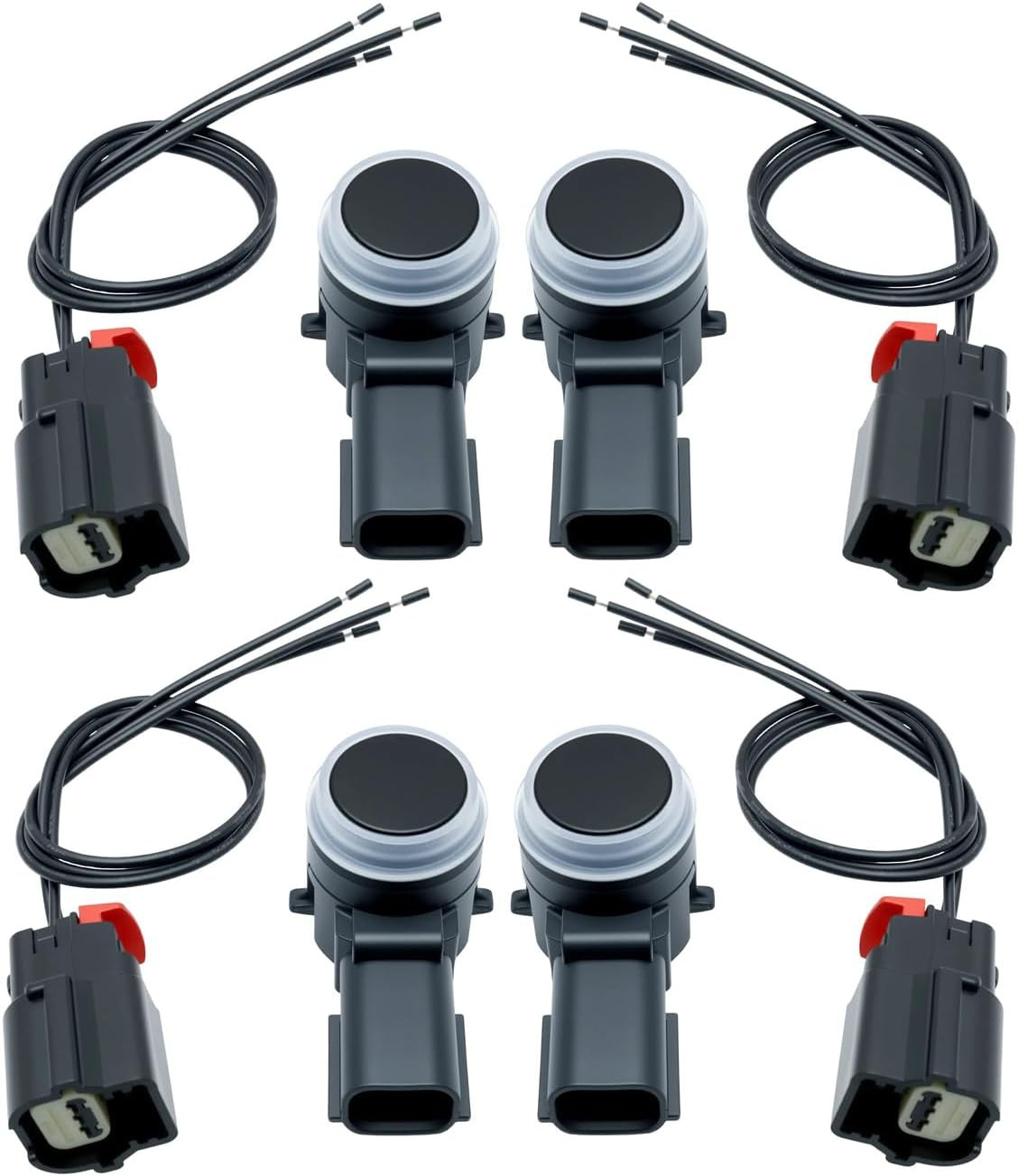 4 Pcs Bumper Park Assist Object Sensor with Connector Fit for Chevy