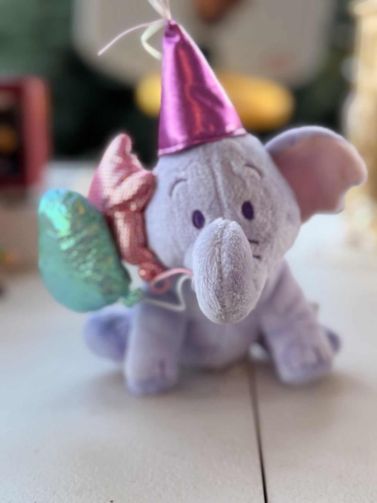 Vintage Disney Store Lumpy Heffalump Birthday Plush NWT Pink Hat Balloons Rare Vintage Disney Store Lumpy Heffalump Birthday Plush NWT Pink Hat Balloons Rare