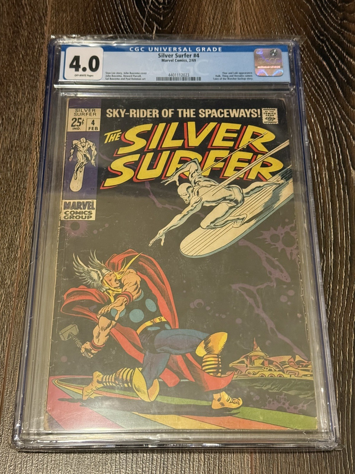 Marvel Comics Silver Surfer #4 (1969 Silver Age) Stan Lee/Buscema CGC 4.0 Marvel Comics Silver Surfer #4 (1969 Silver Age) Stan Lee/Buscema CGC 4.0