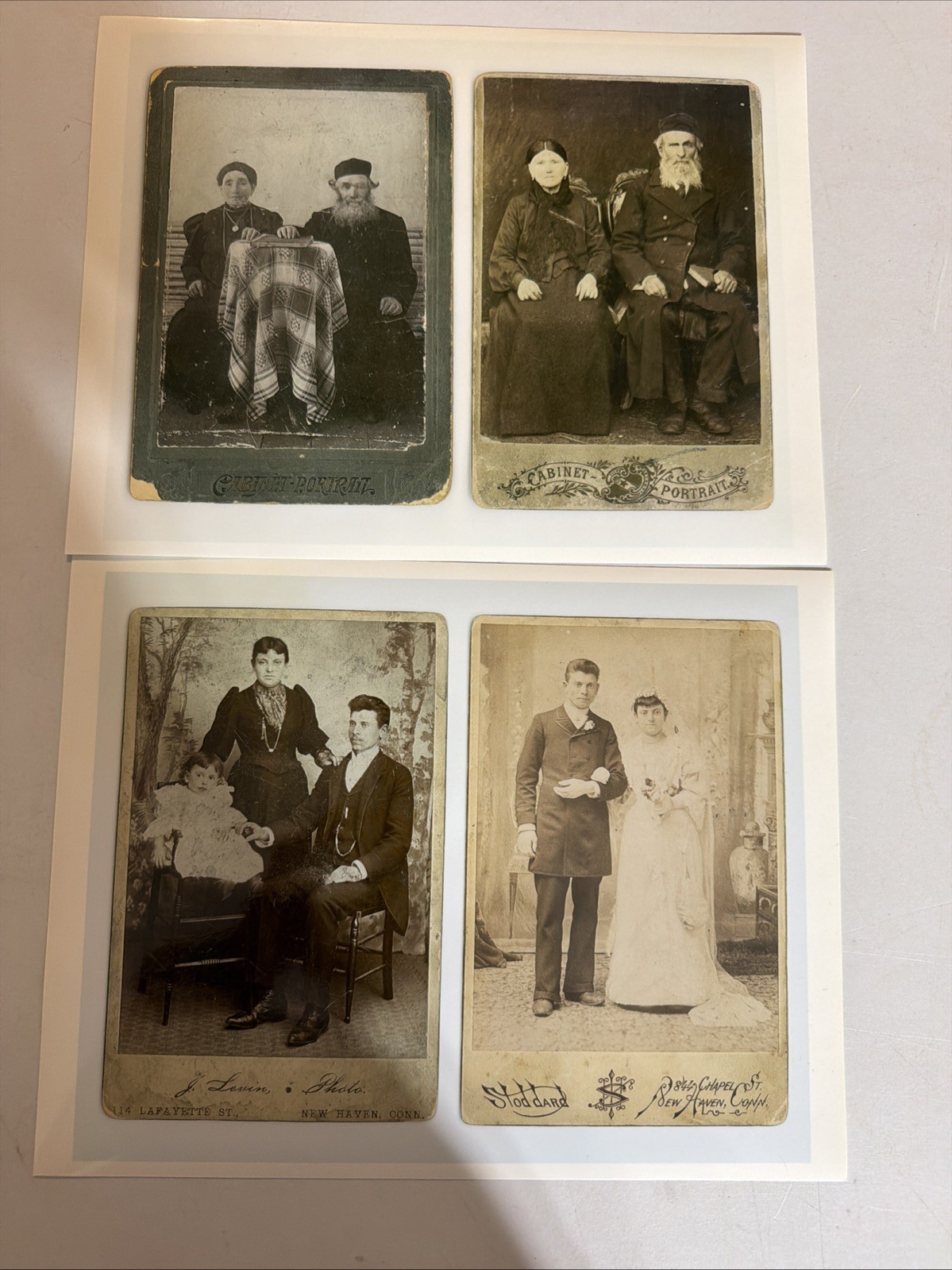 Lot 4 Antique Photo Reprints Judaica New Haven CT Studio Cabinet Card Copies