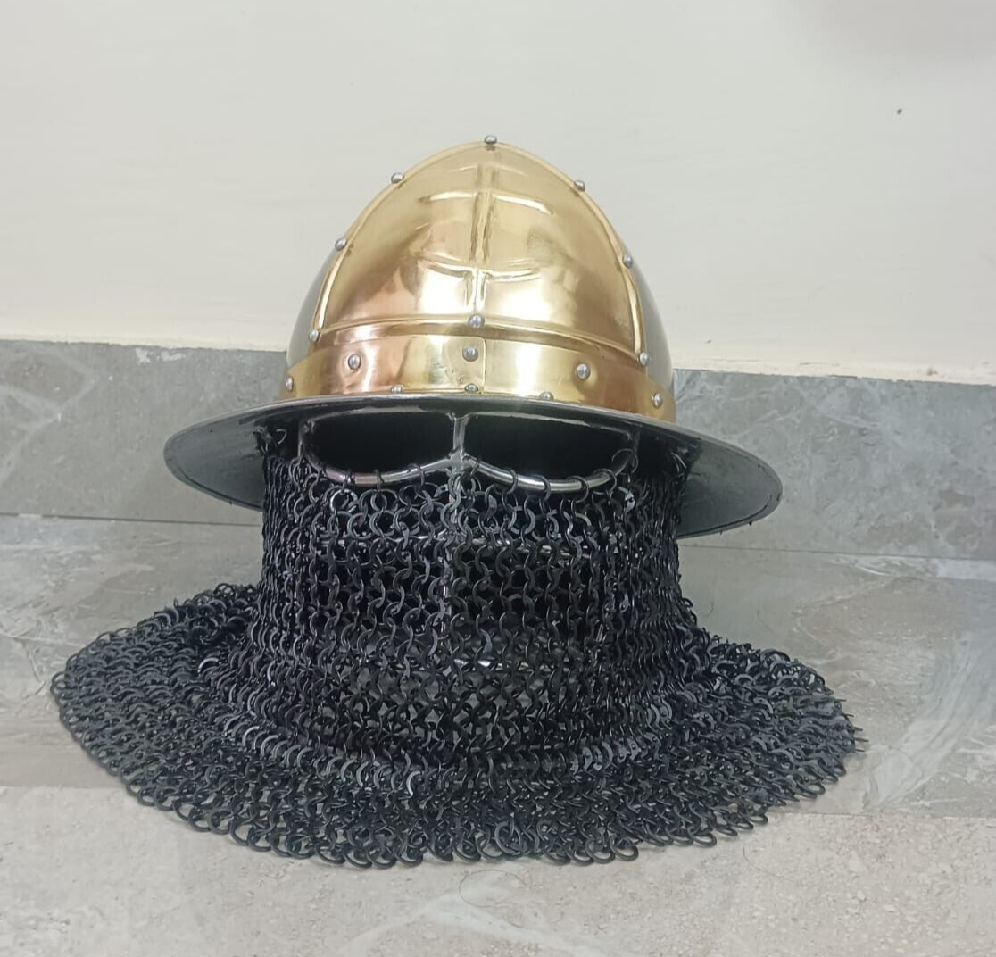 Medieval Norman Viking Armor Knight Steel Medieval Byzantine Kettle Hat Helmet