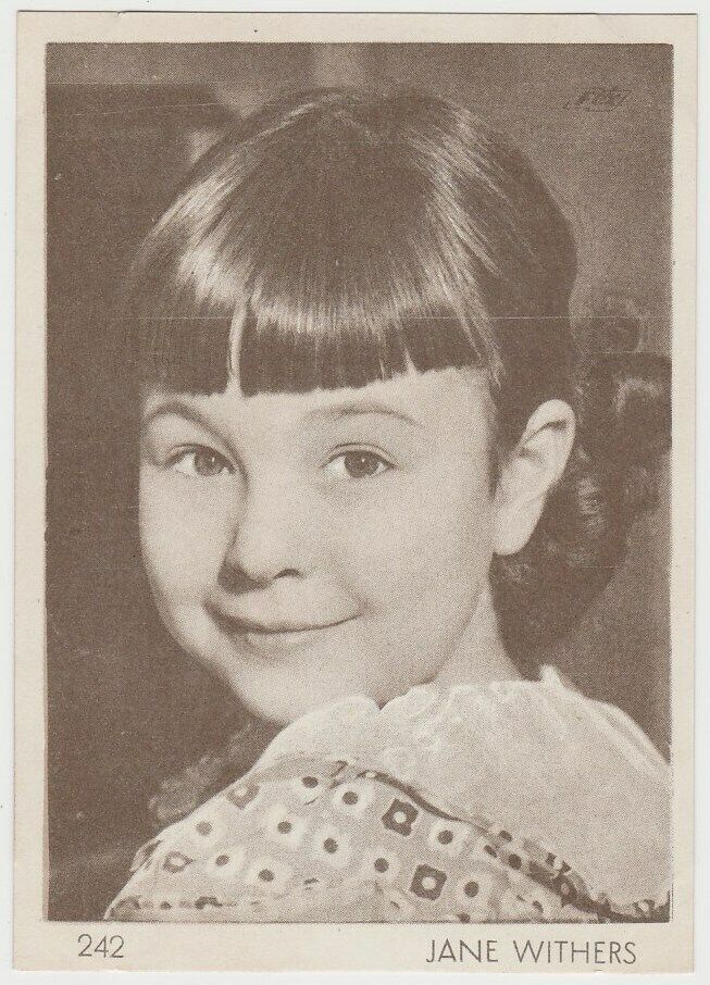 Jane Withers 1930s Aguila Large Paper Stock Trading Card #242 Film Star