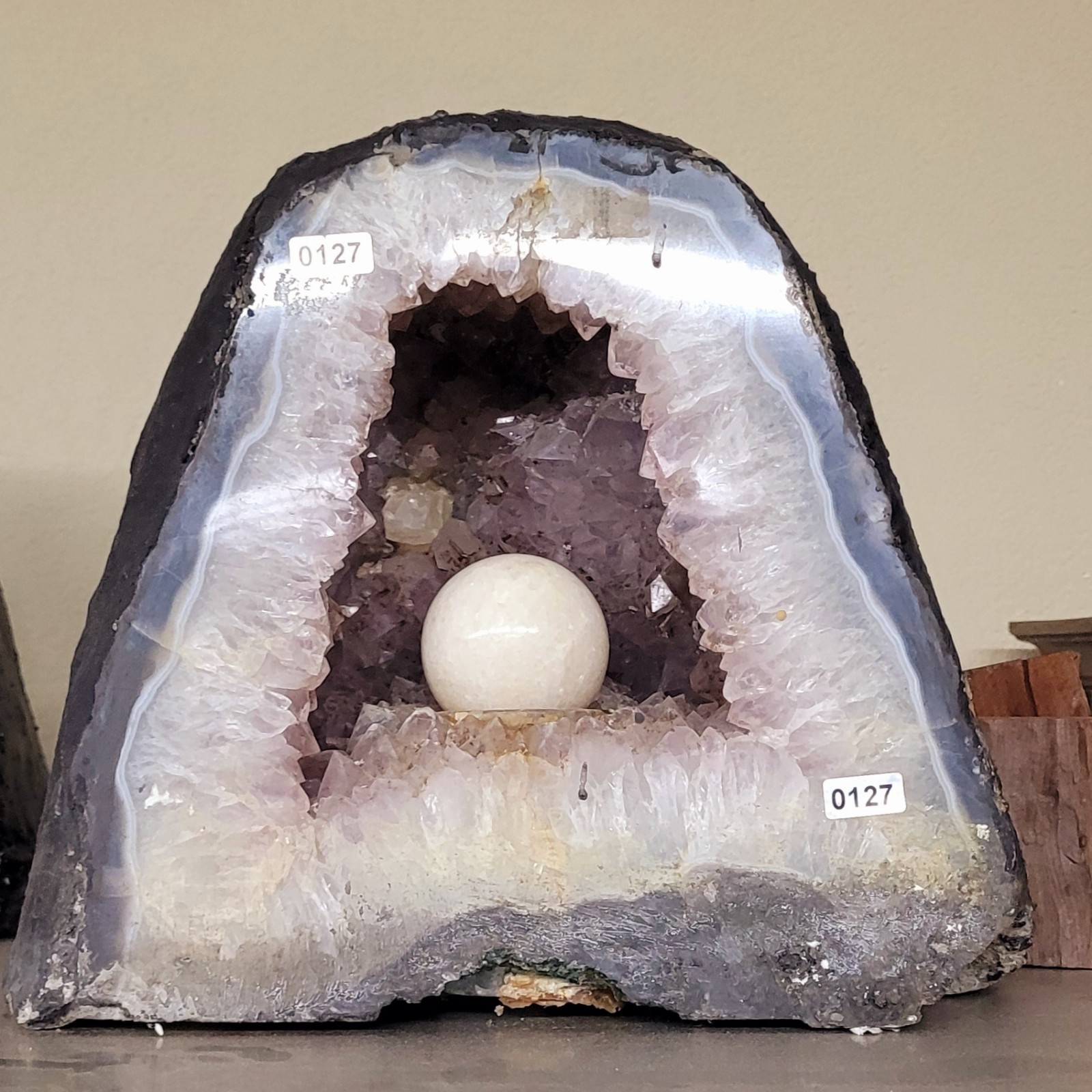25 LB Amethyst Cathedral Crystal Geode With Crystal Ball 25 LB Amethyst Cathedral Crystal Geode With Crystal Ball