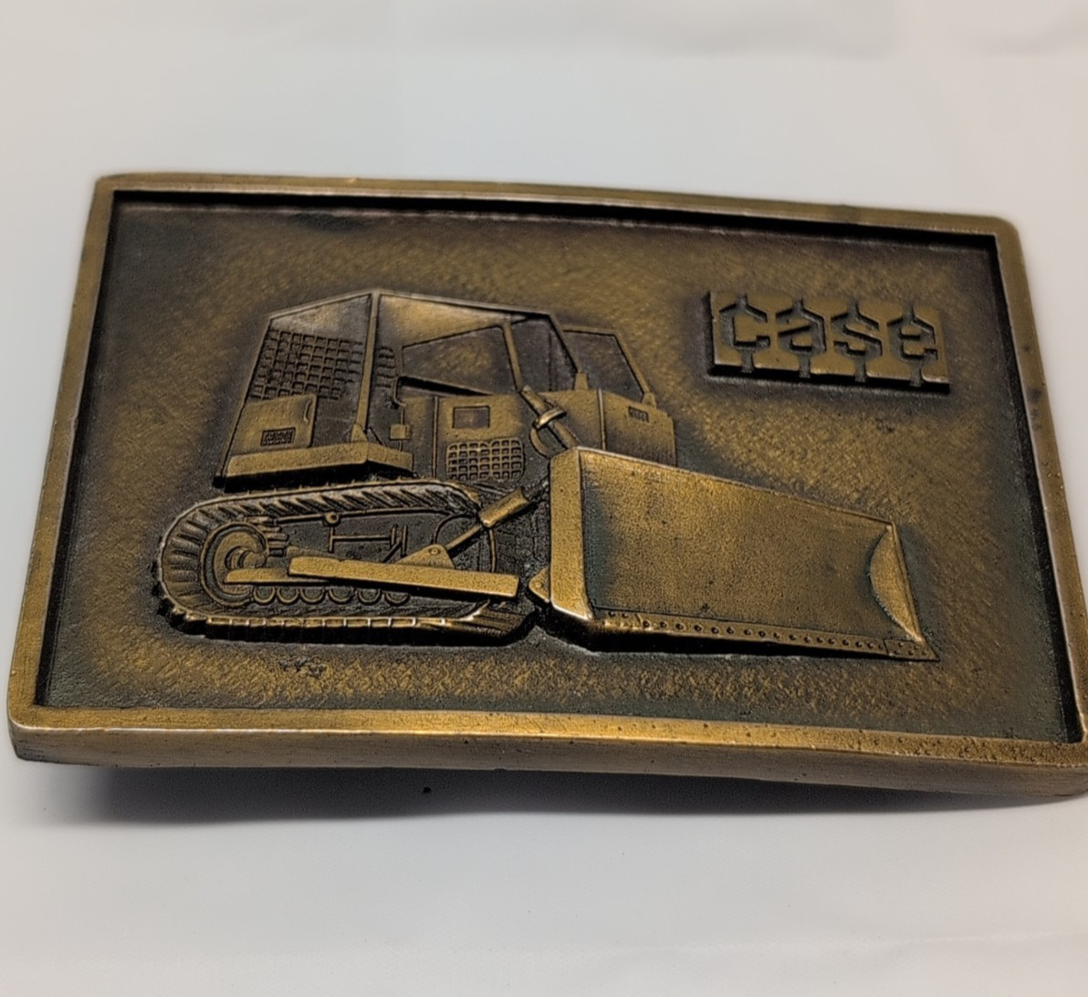 J I Case IH Construction Belt Buckle Crawler Dozer Bulldozer Brass VTG GUC J I Case IH Construction Belt Buckle Crawler Dozer Bulldozer Brass VTG GUC