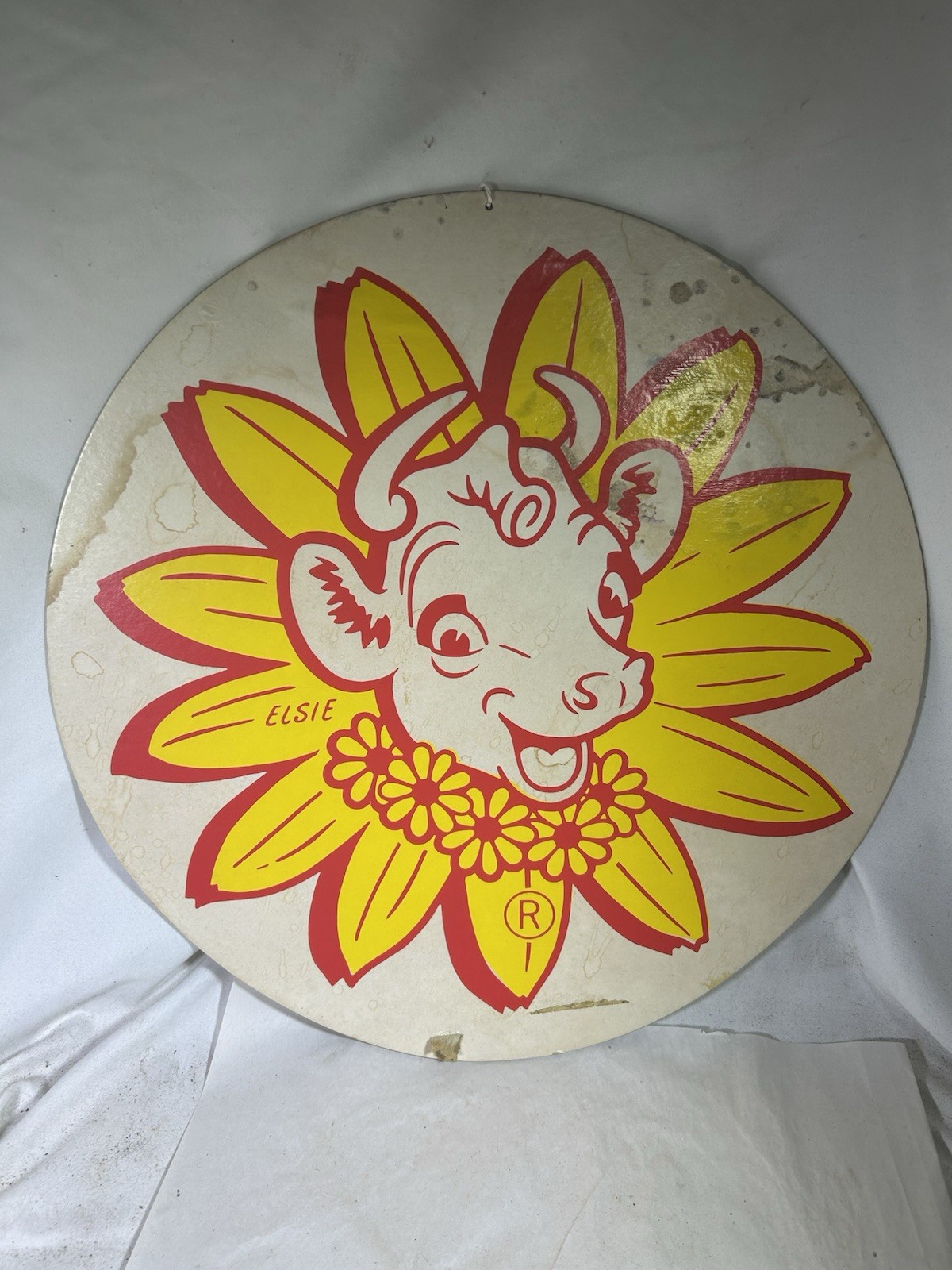 Vintage Borden's Dairy Elsie Cow Cardboard Advertising Sign Double Sided 18 Vintage Borden's Dairy Elsie Cow Cardboard Advertising Sign Double Sided 18