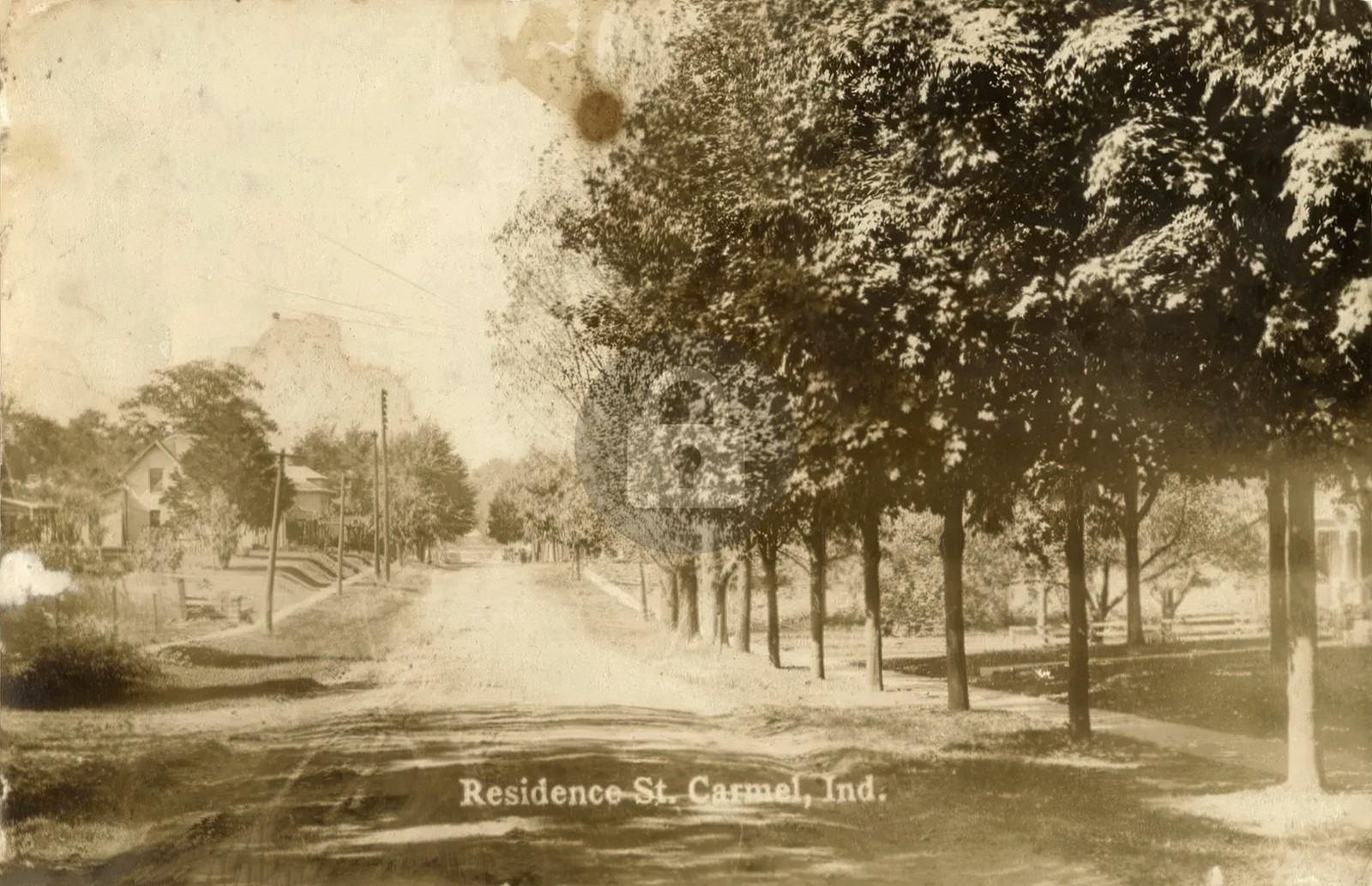 Residence Street Carmel Indiana IN c1908 RPPC Photo Postcard COPY Residence Street Carmel Indiana IN c1908 RPPC Photo Postcard COPY
