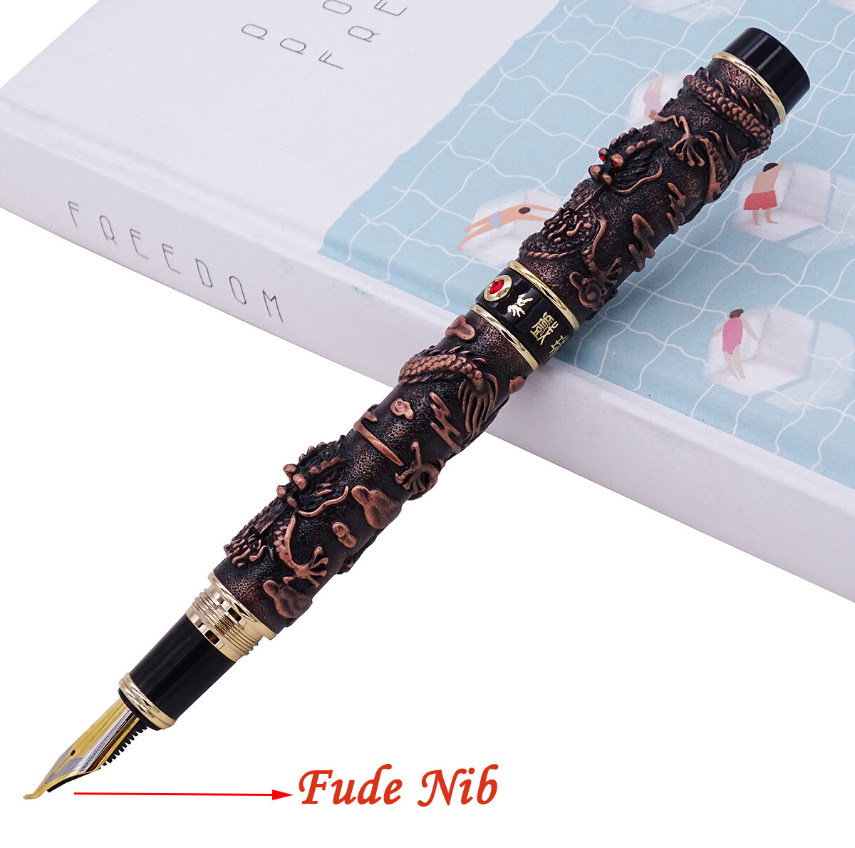 Jinhao Metal Calligraphy Pen Fountain Pen Vintage Double Dragon / Phoenix Gift Jinhao Metal Calligraphy Pen Fountain Pen Vintage Double Dragon / Phoenix Gift