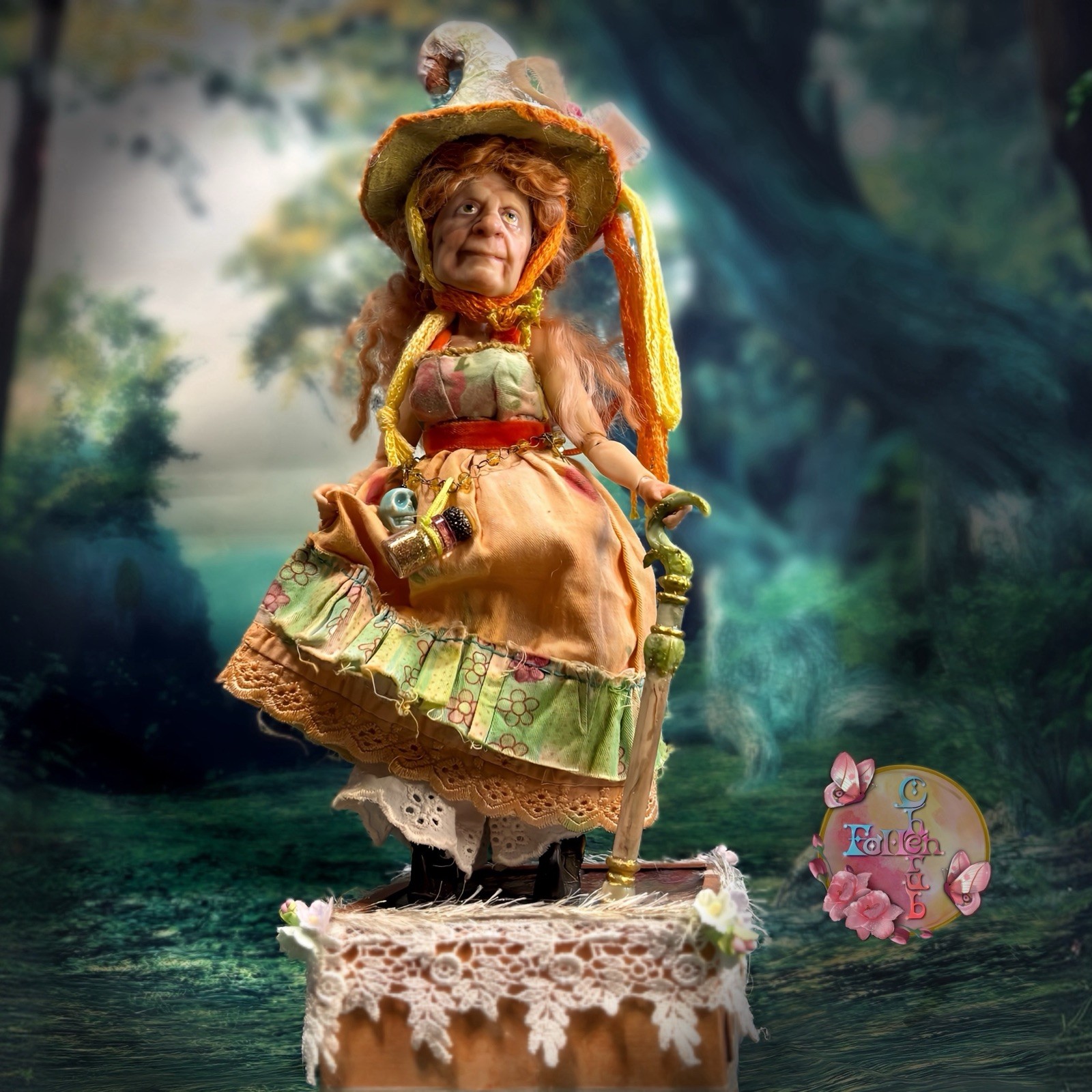 OOAK Handmade Witch Art Doll all original Halloween artist doll OOAK Handmade Witch Art Doll all original Halloween artist doll
