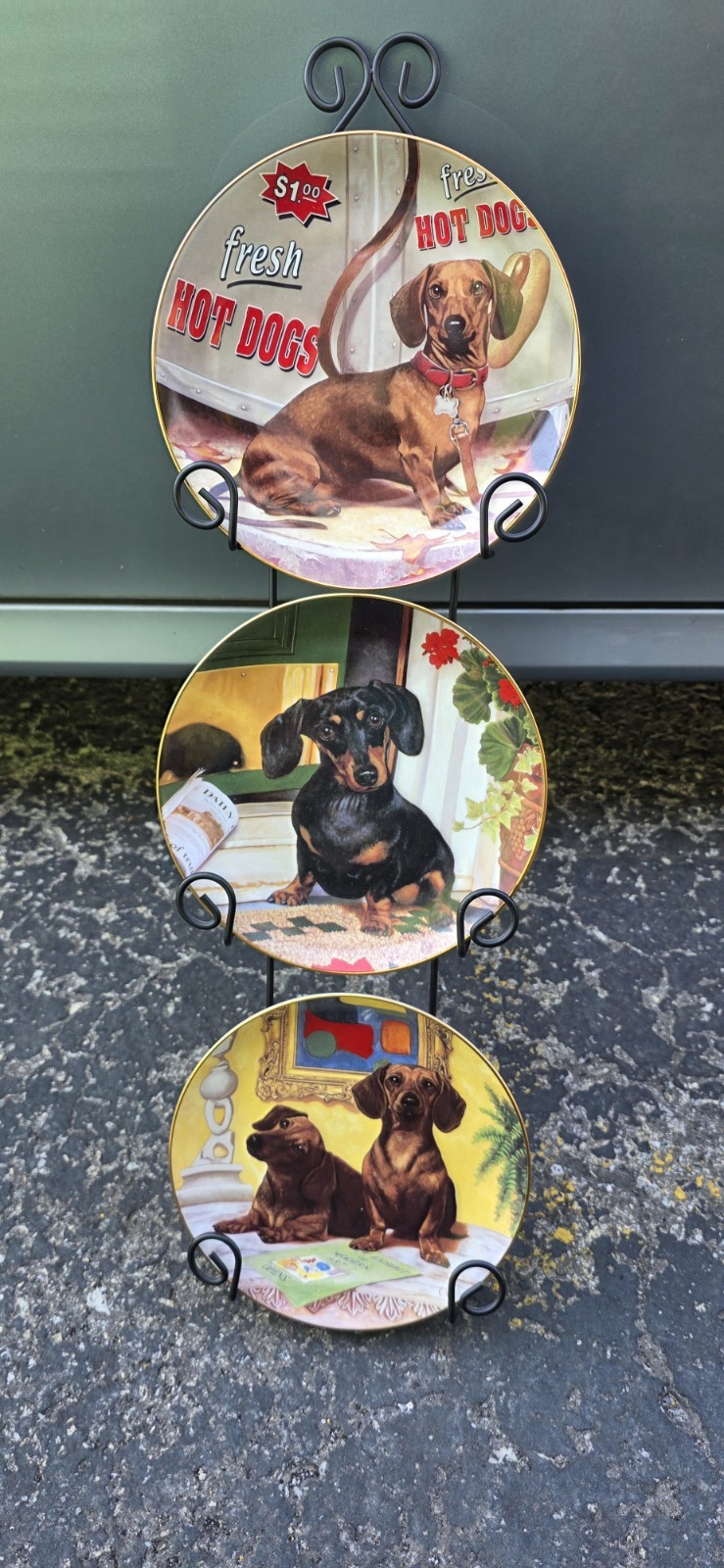 Danbury Mint Collector Plates Set Of 3 Dachshunds By Christopher Nick #B888 Danbury Mint Collector Plates Set Of 3 Dachshunds By Christopher Nick #B888