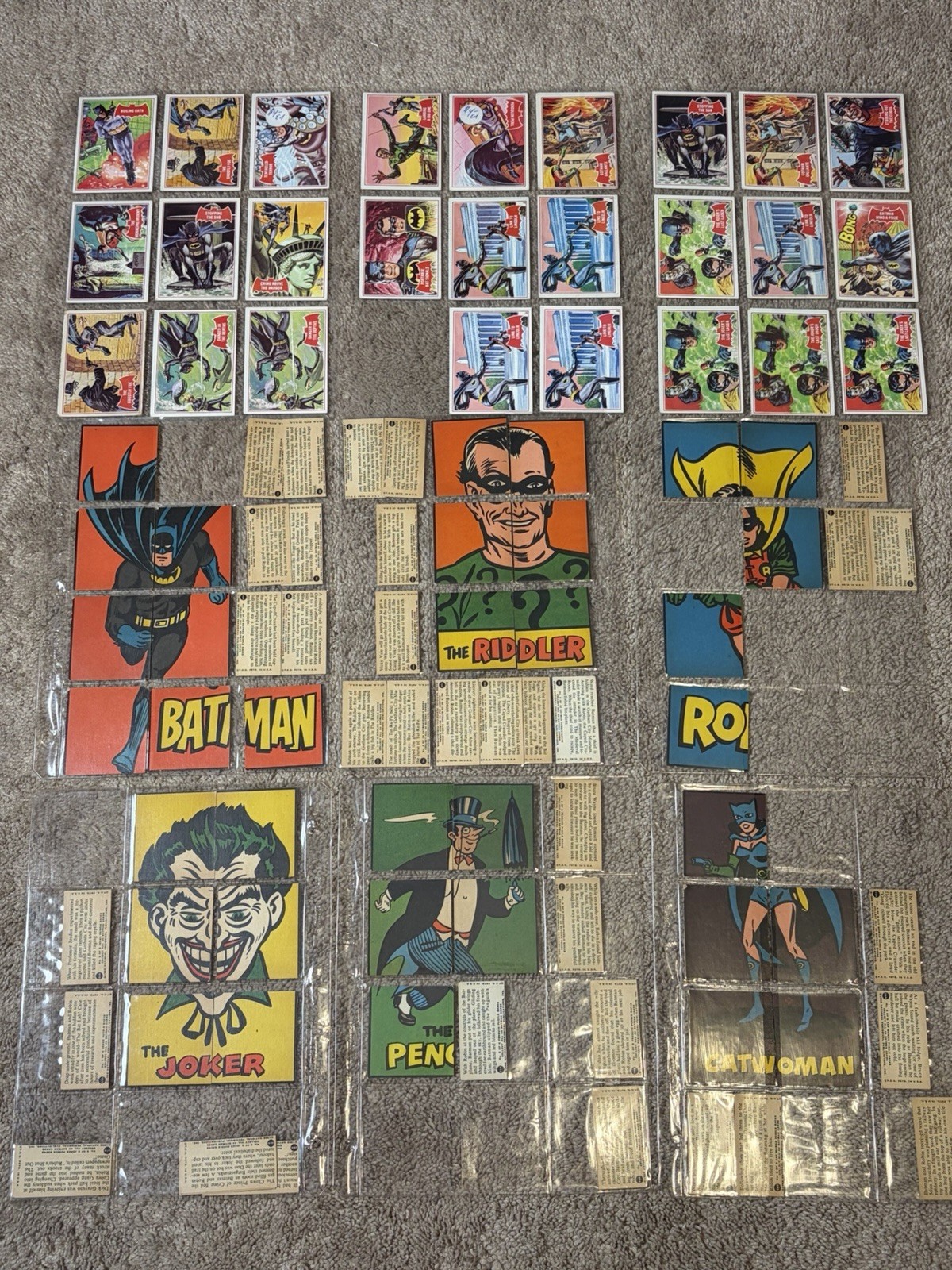 1966 BATMAN (Red Bat A Series) Trading Card LOT - See Photos 1966 BATMAN (Red Bat A Series) Trading Card LOT - See Photos
