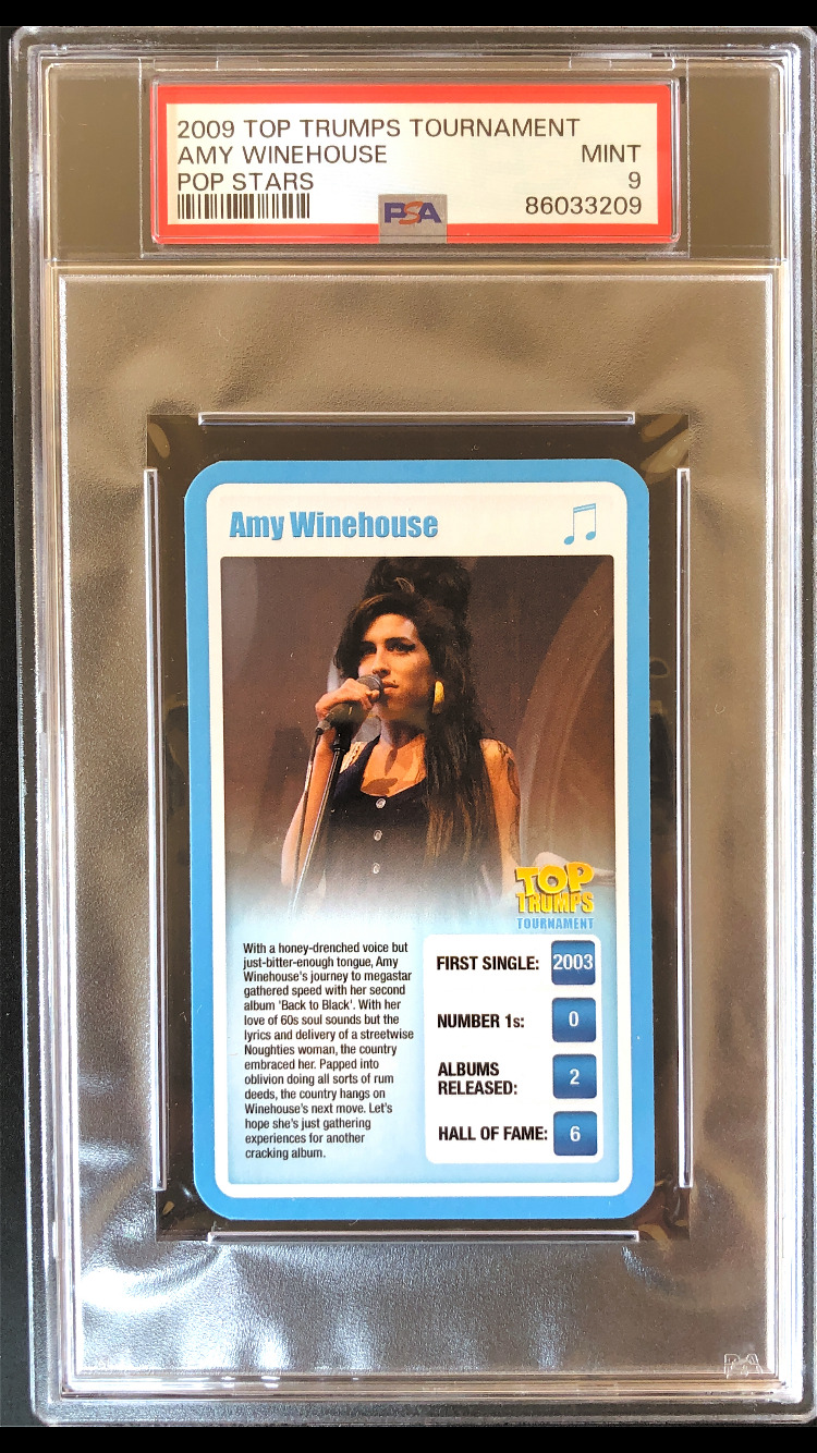 Amy Winehouse 2009 Top Trumps Tournament Pop Stars PSA 9 Pop 1 Music RC