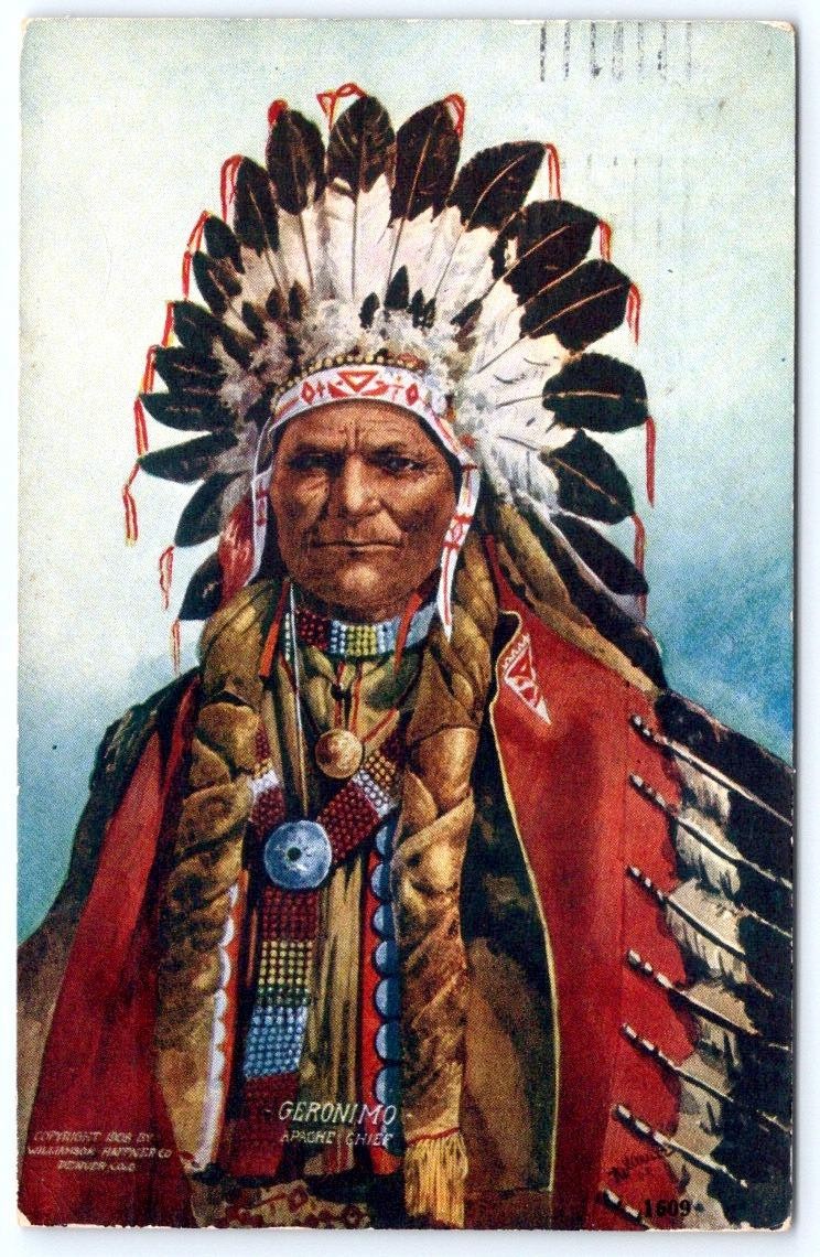 1911 GERONIMO APACHE CHIEF ANTIQUE POSTCARD 1911 GERONIMO APACHE CHIEF ANTIQUE POSTCARD