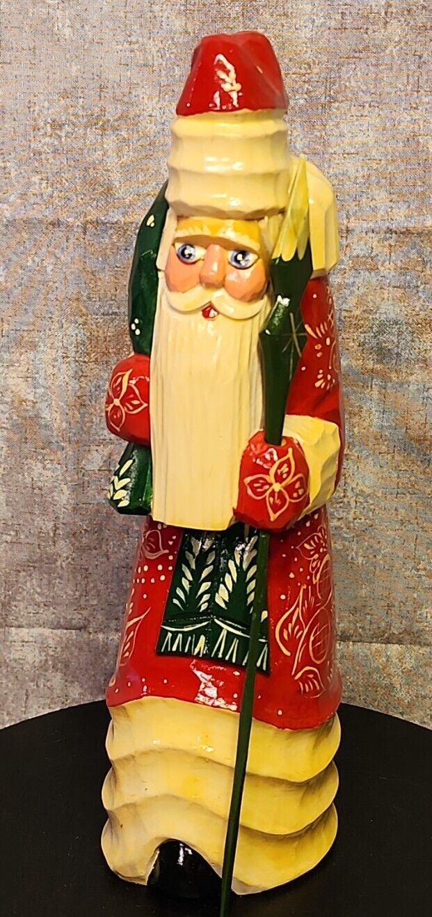 VTG Russian Hand Carved & Painted by Sergiev Posad Ded Moroz/Santa 1995 COMPLETE