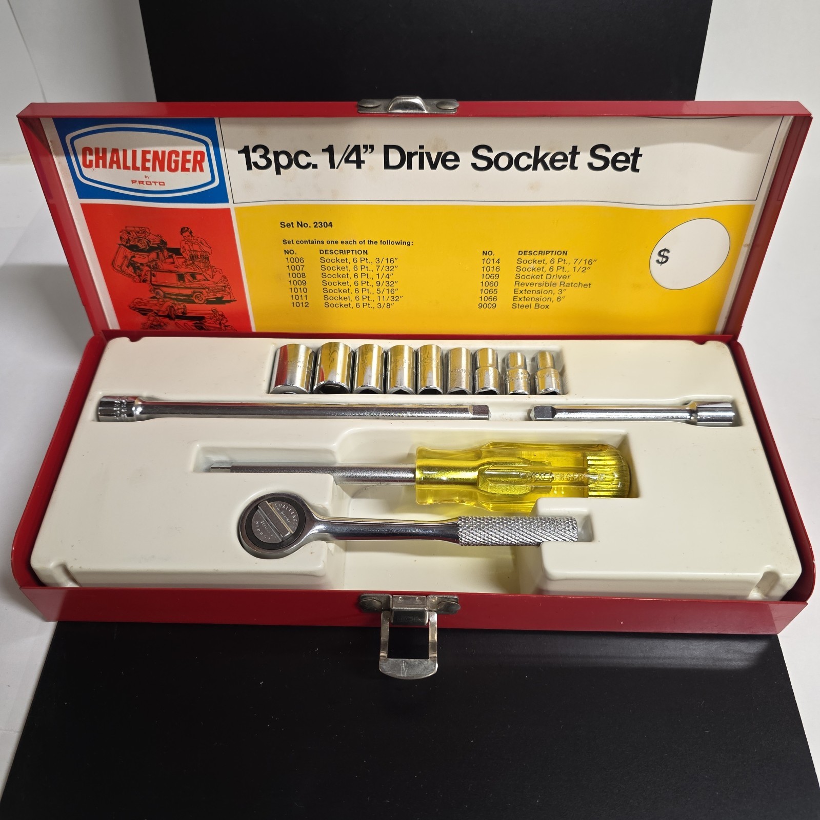 Challenger By Proto 1/4 drive socket set ** Vintage** FANTASTIC Condition