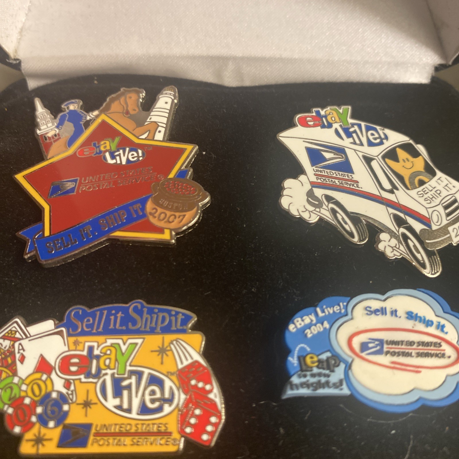 4 EBAY Live 2004, 05, 06 & 2007 Convention Pins Sets. New in box 4 EBAY Live 2004, 05, 06 & 2007 Convention Pins Sets. New in box