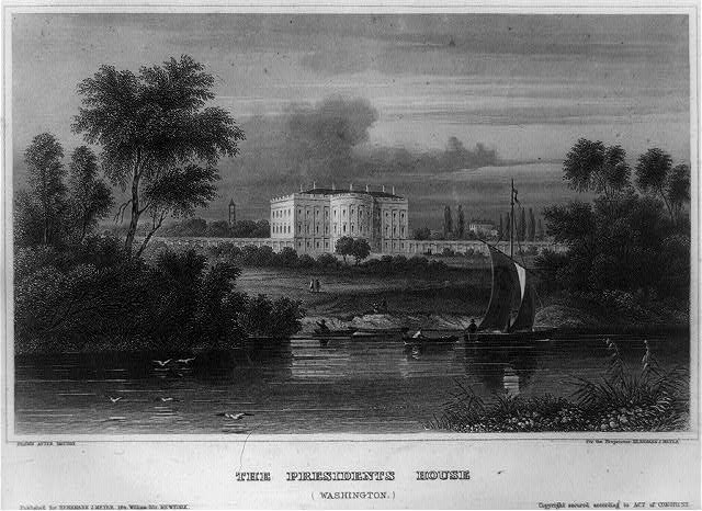Washington DC President\'s House 1839 White House River View Sailing Boat