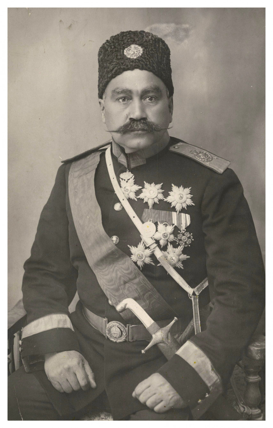 Portrait of Qajar elite, military, Tehran, Persia Late Qajar period, Persia. Portrait of Qajar elite, military, Tehran, Persia Late Qajar period, Persia.