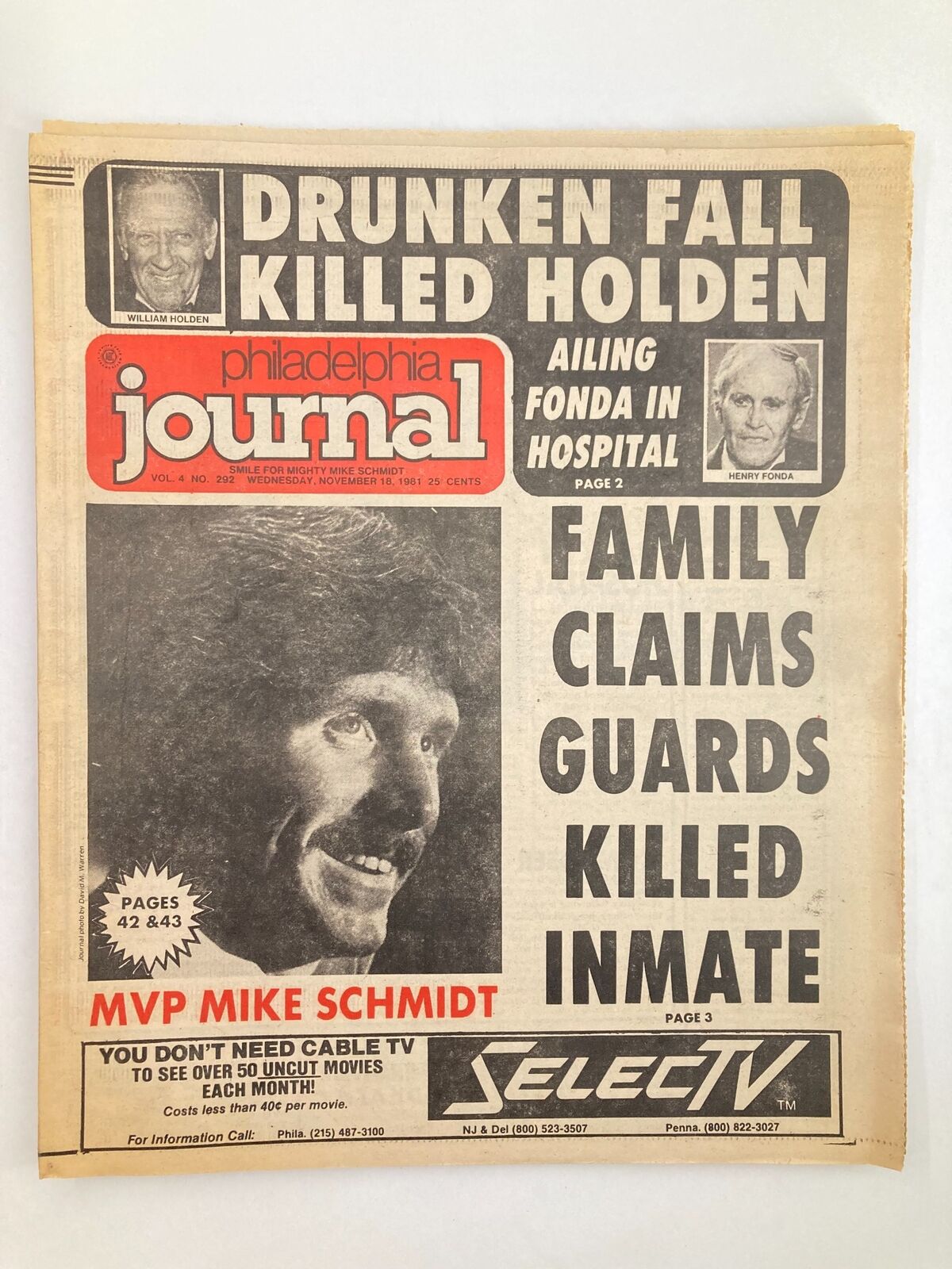 Philadelphia Journal Tabloid November 18 1981 MLB Phillies MVP Mike Schmidt