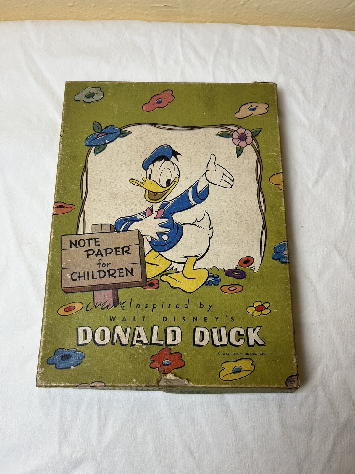 Vintage 1950s Donald Duck Note Paper Box Set Disney Stationery